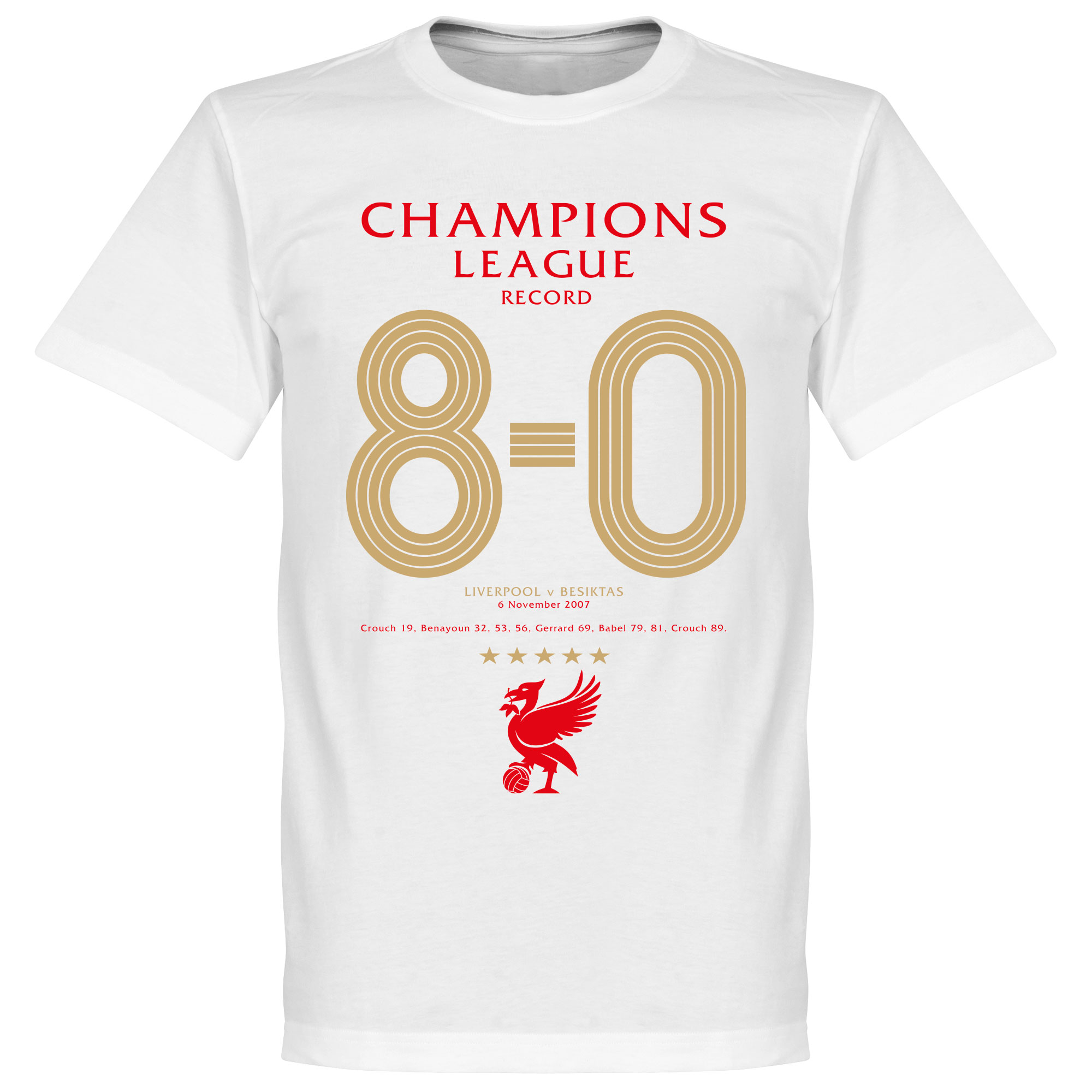 Retake Liverpool 8 0 Champions League Record T Shirt Wit retake kopen in de aanbieding