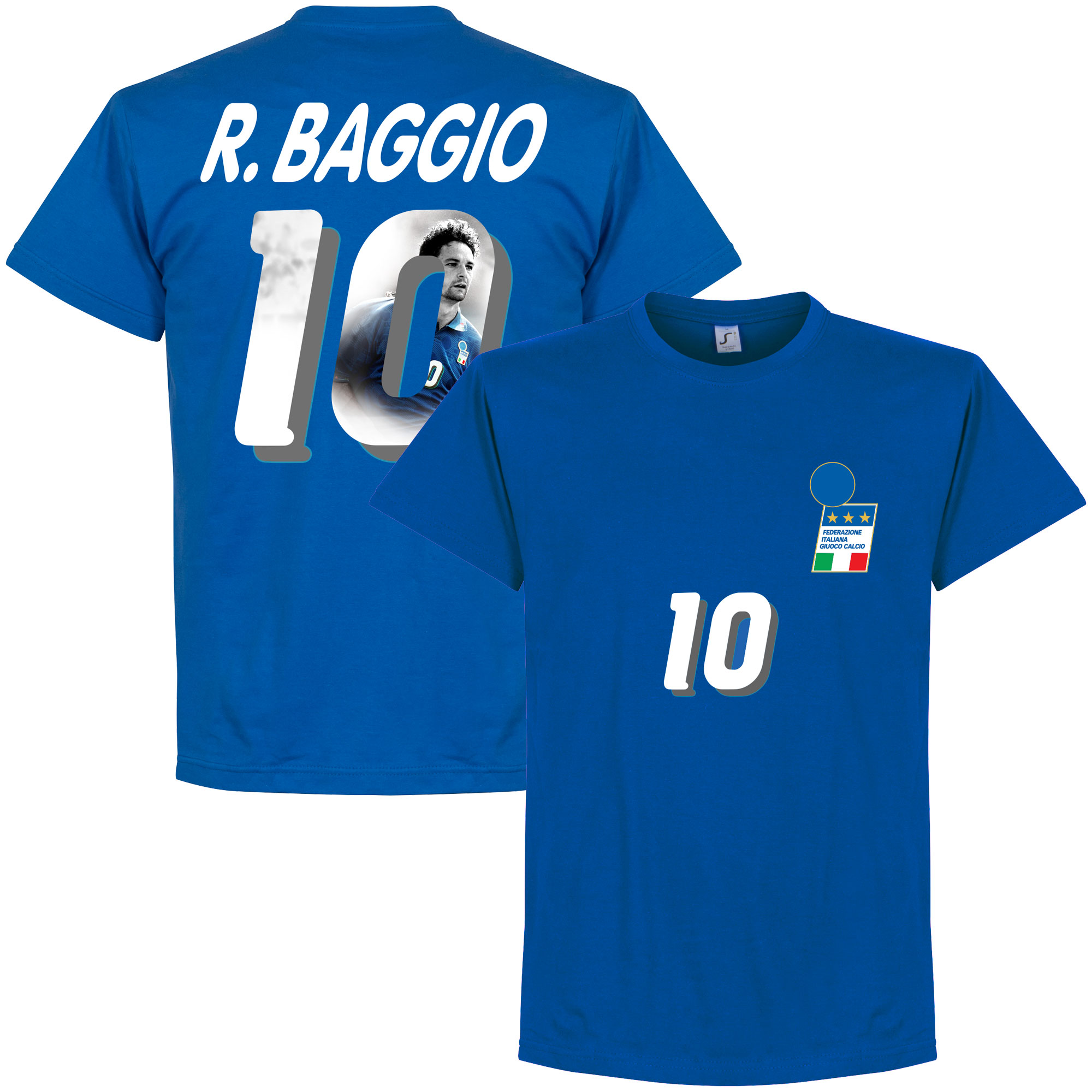 Retake Italie 1994 Baggio 10 Gallery T Shirt Blauw retake kopen in de aanbieding