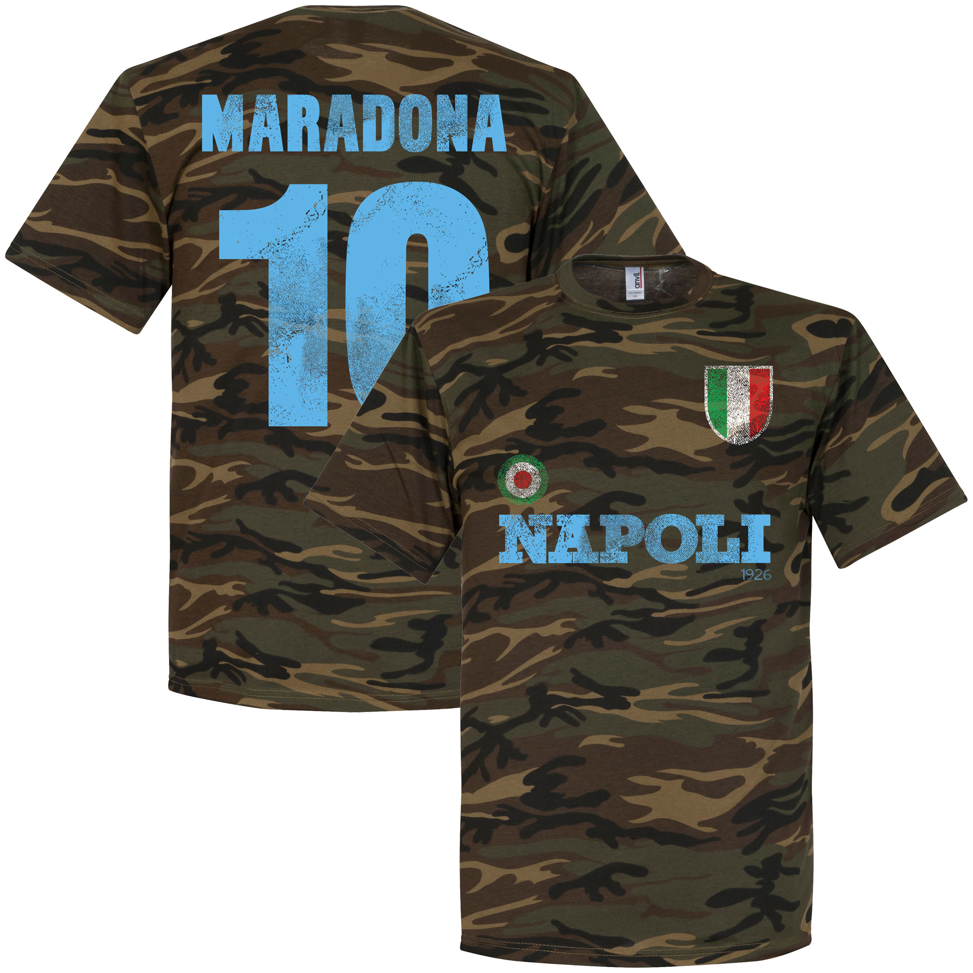 Retake Napoli Maradona Camouflage T Shirt retake kopen in de aanbieding