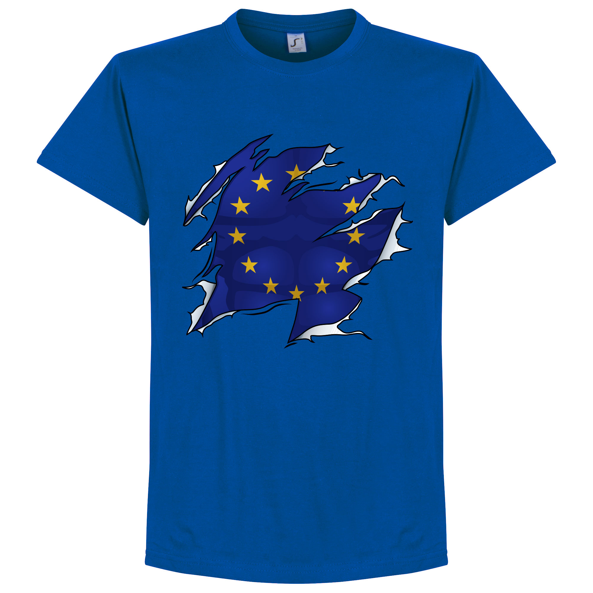 Retake Europa Ripped Flag T Shirt Blauw Kinderen retake kopen in de aanbieding