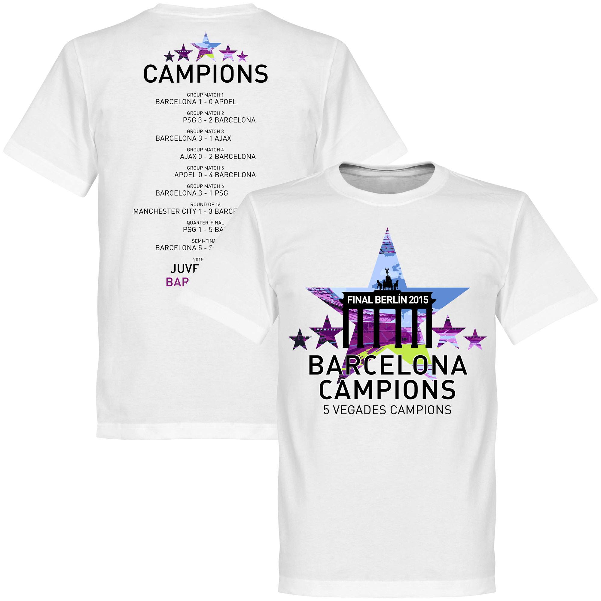Barcelona 5 Star Road To Victory T-Shirt 2015 XS