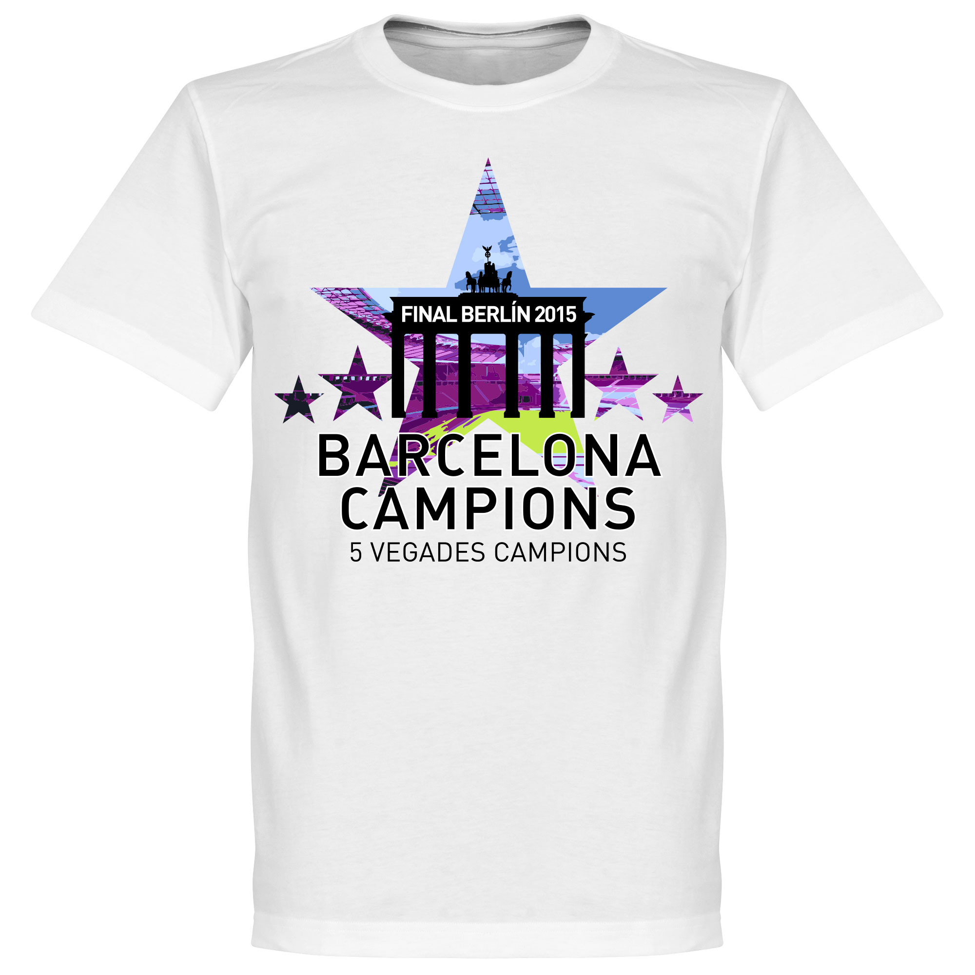 Barcelona 5 Star European Winners T-Shirt 2015 XXL