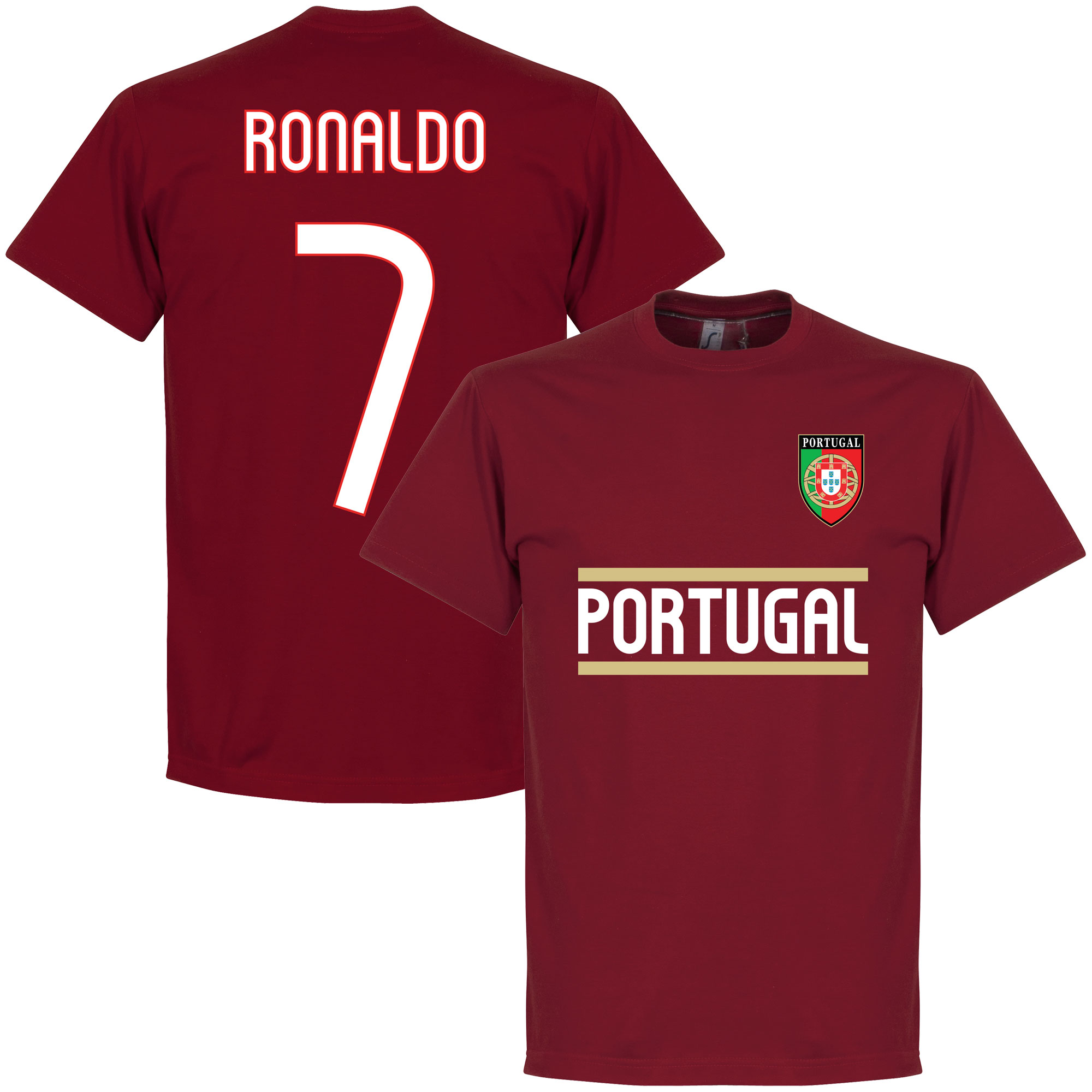 Portugal Ronaldo 7 Team T-Shirt - Rood - Kinderen - XL