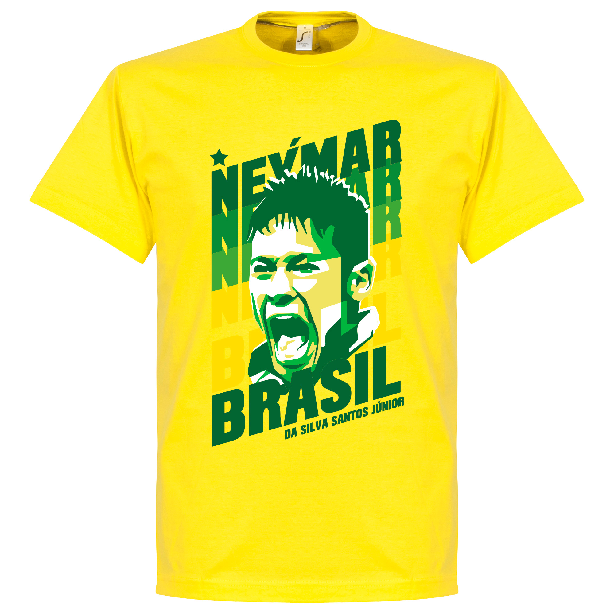 Neymar Portrait Brazilië T-Shirt XS