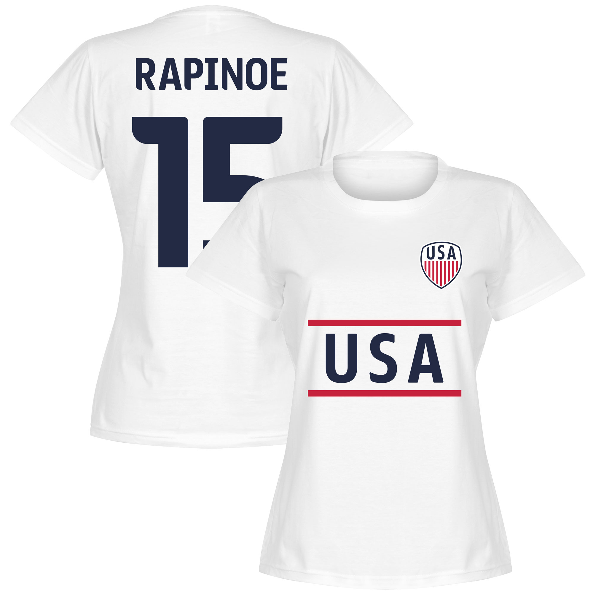 Retake Verenigde Staten Team Dames Rapinoe 15 T Shirt Wit retake kopen in de aanbieding