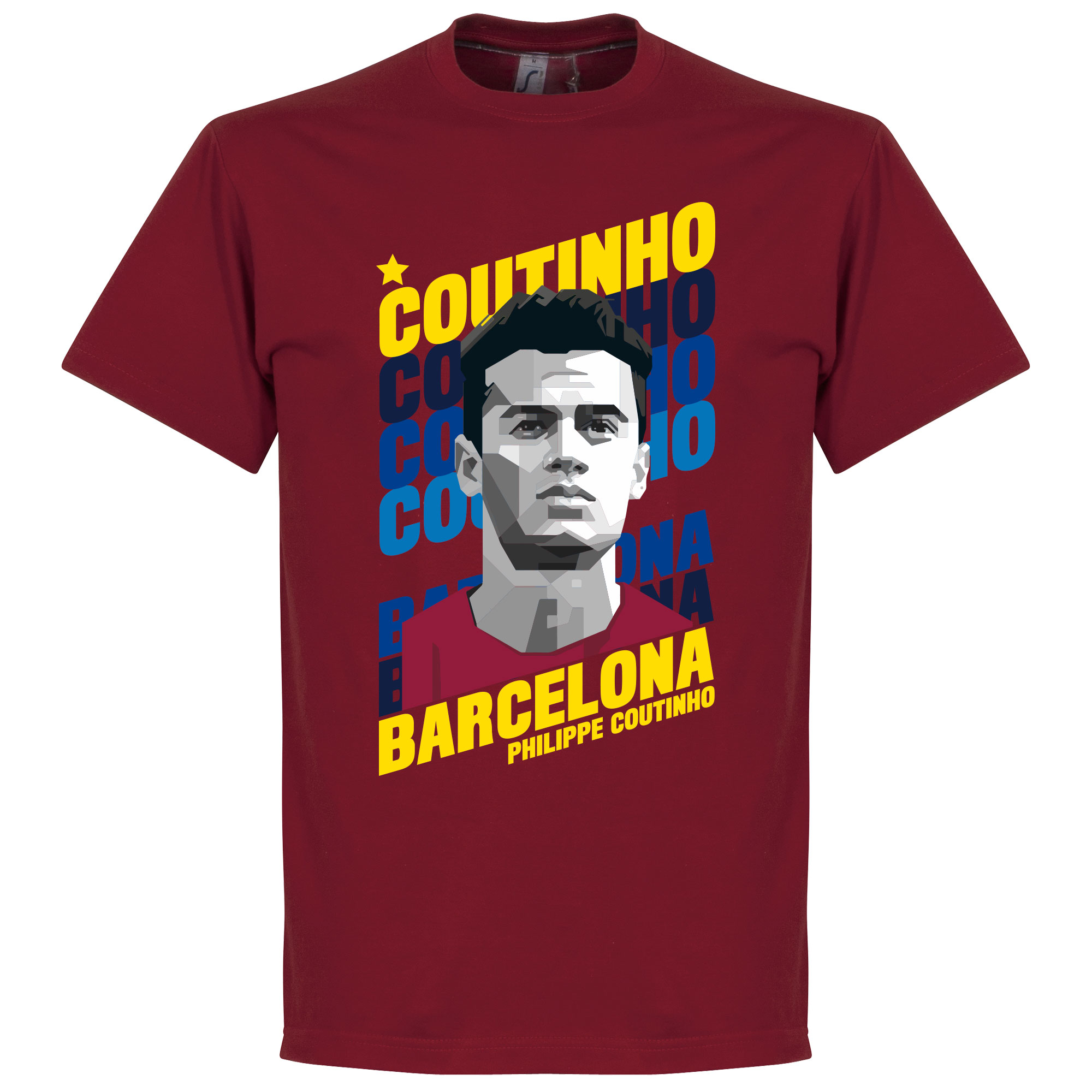 Retake Coutinho Barcelona Portrait T Shirt Rood retake kopen in de aanbieding