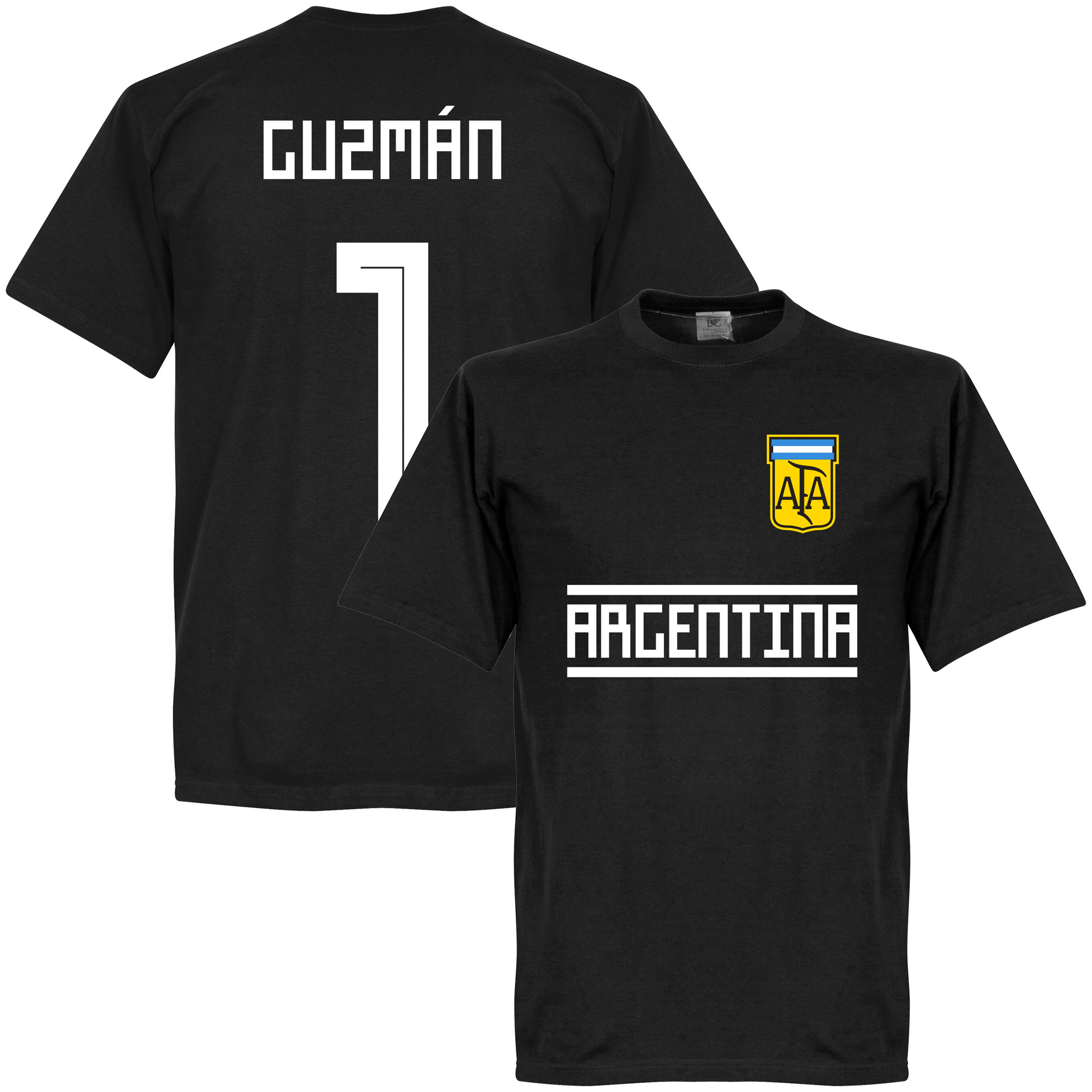 Retake Argentinie Guzman 1 Team T Shirt Zwart retake kopen in de aanbieding