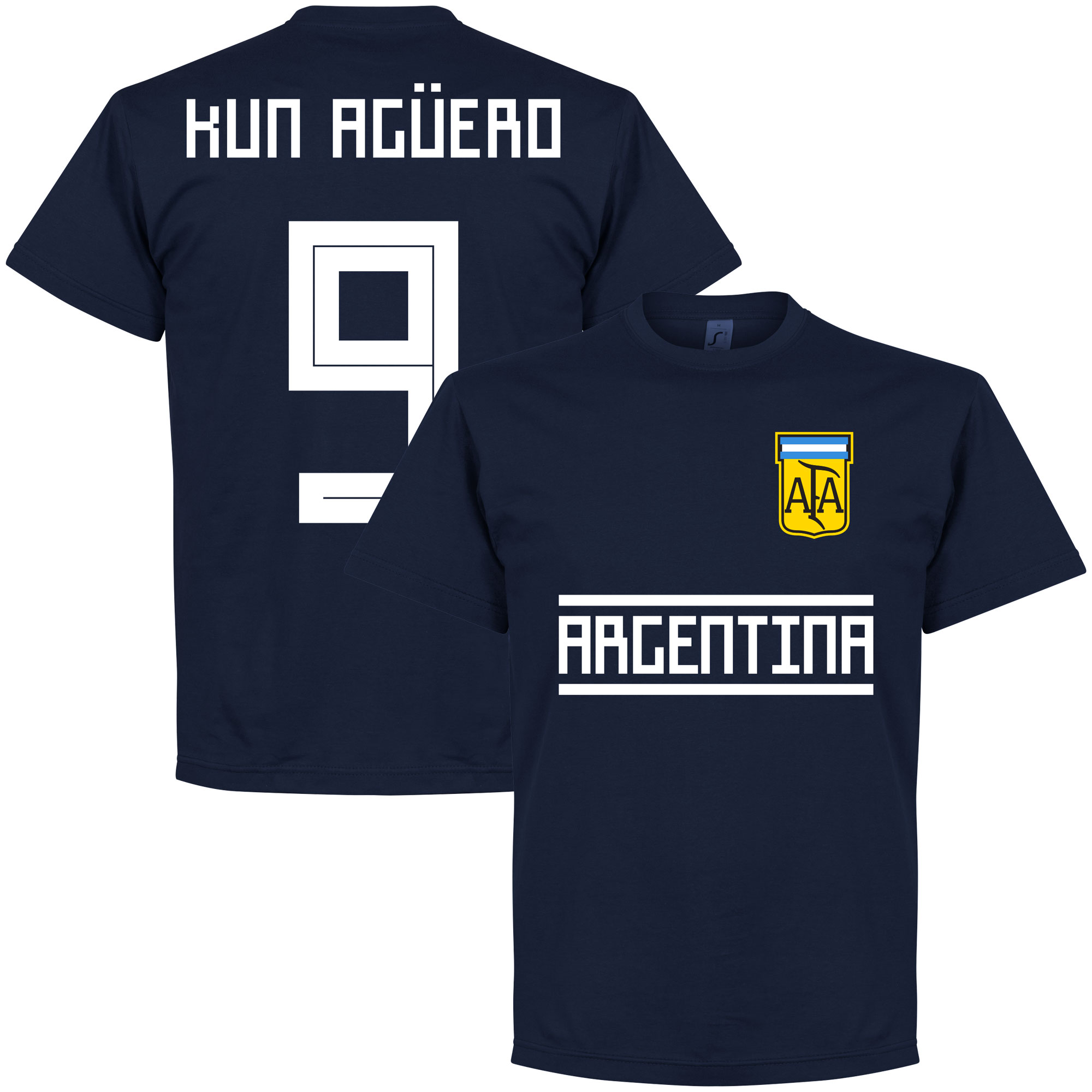 Retake Argentinie Kun Aguero 9 Team T Shirt retake kopen in de aanbieding