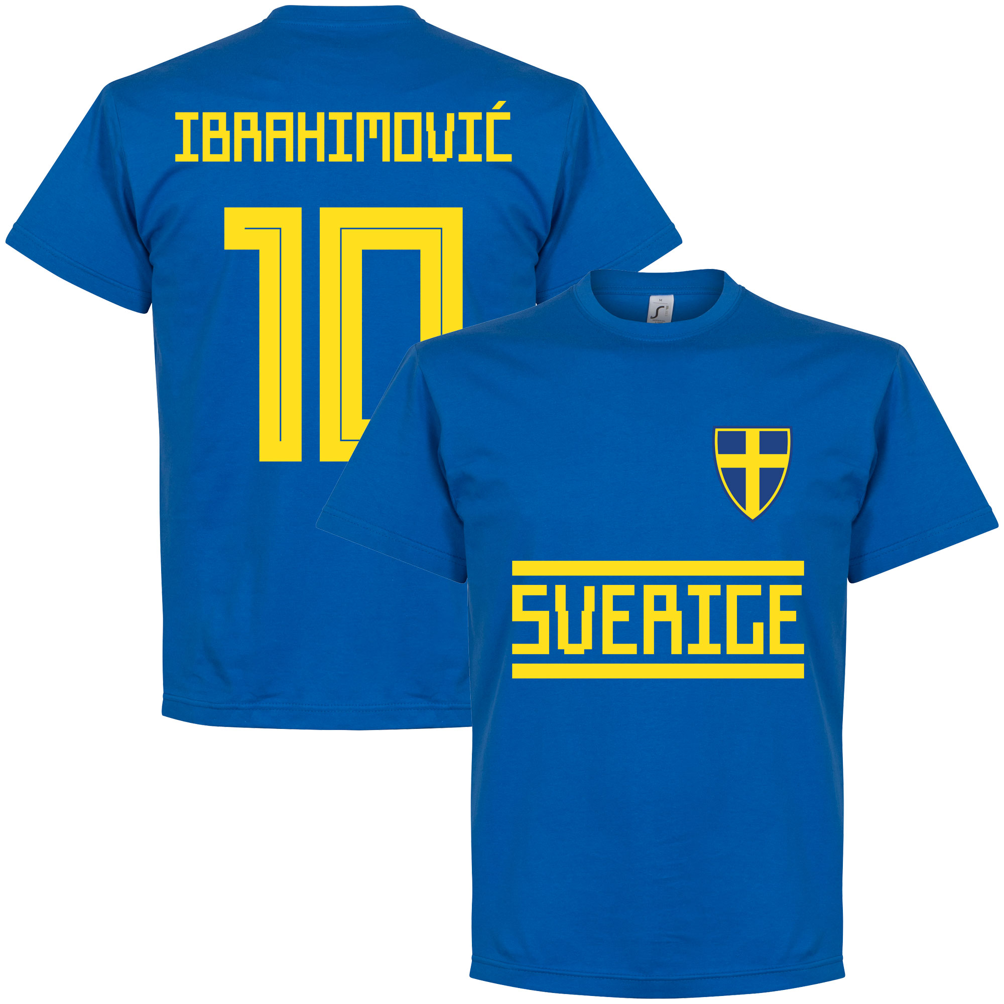 Retake Zweden Ibrahimovic 10 Team T Shirt Blauw retake kopen in de aanbieding