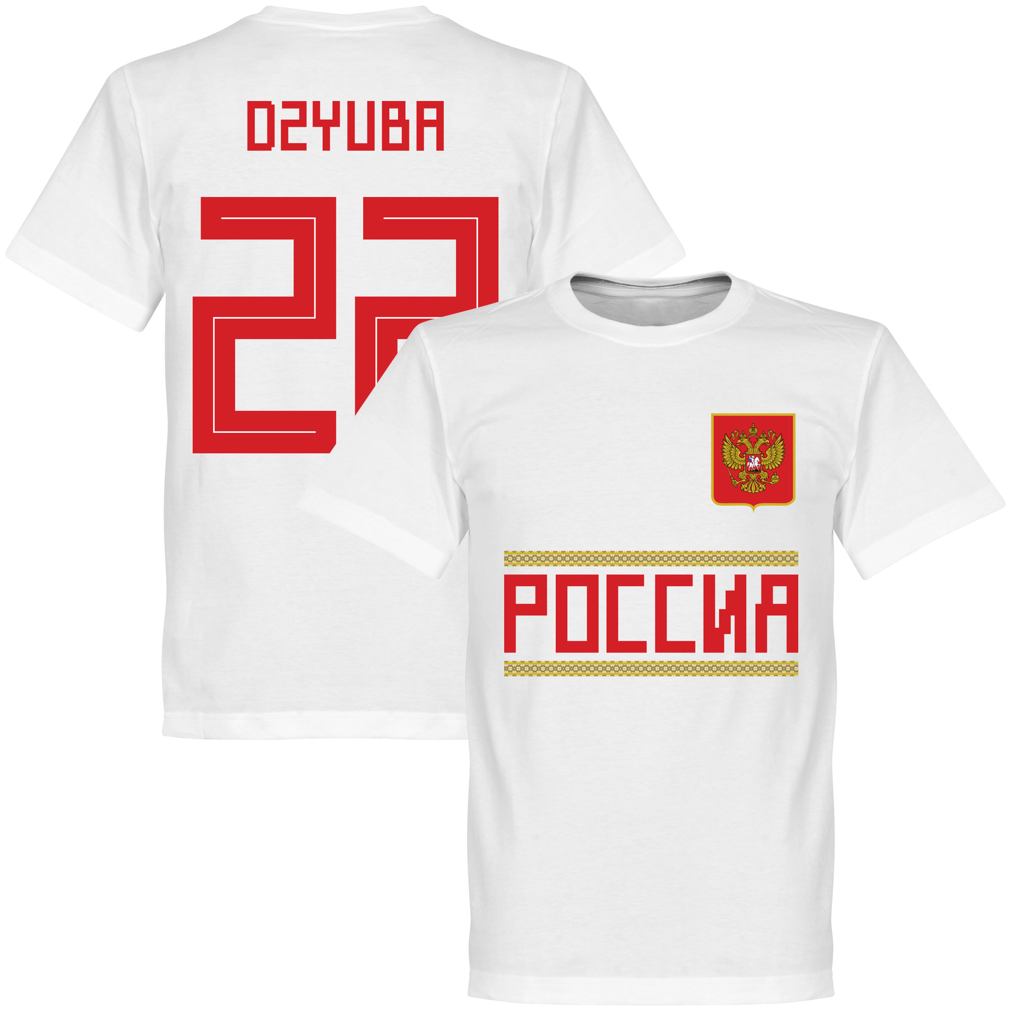 Retake Rusland Dzyuba 22 Team T Shirt Wit retake kopen in de aanbieding
