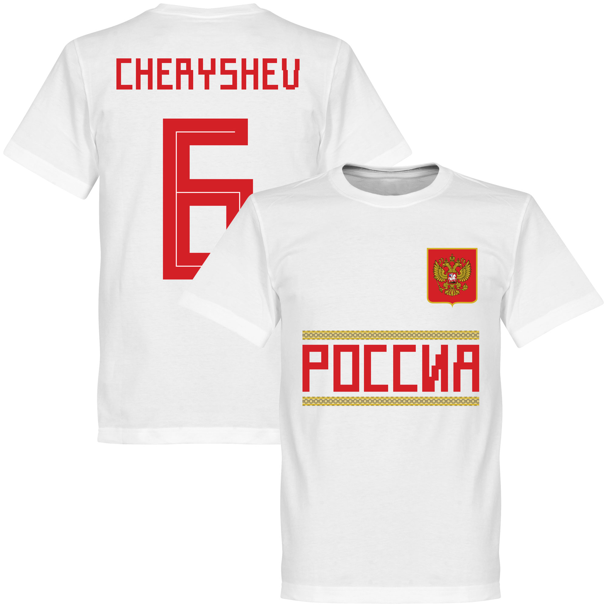 Retake Rusland Cheryshev 6 Team T Shirt Wit retake kopen in de aanbieding