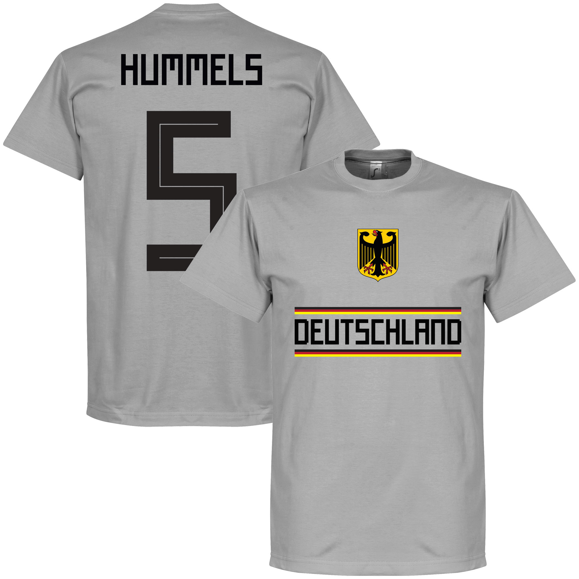 Retake Duitsland Hummels 5 Team T Shirt Grijs retake kopen in de aanbieding