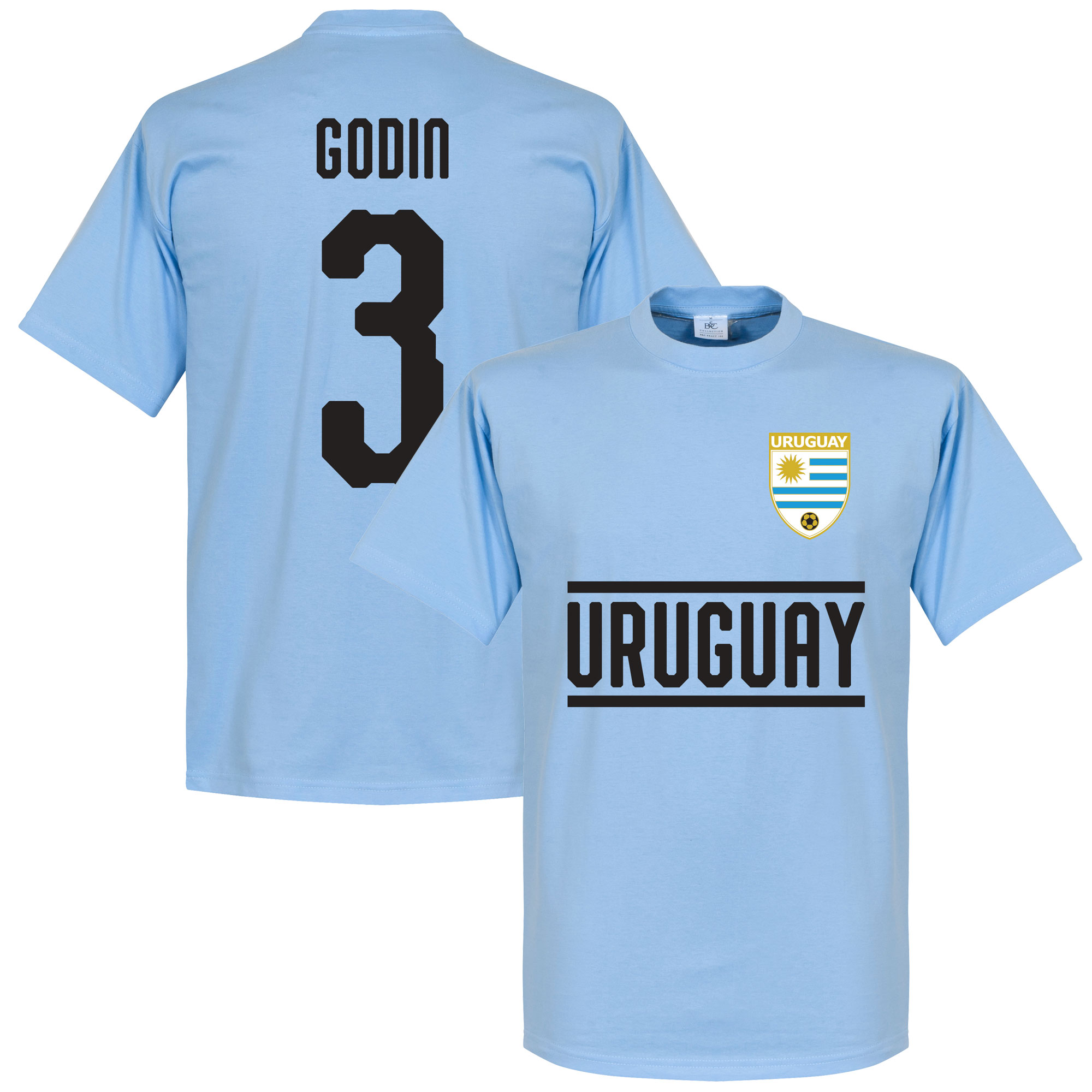Retake Uruguay Godin 3 Team T Shirt Lichtblauw retake kopen in de aanbieding