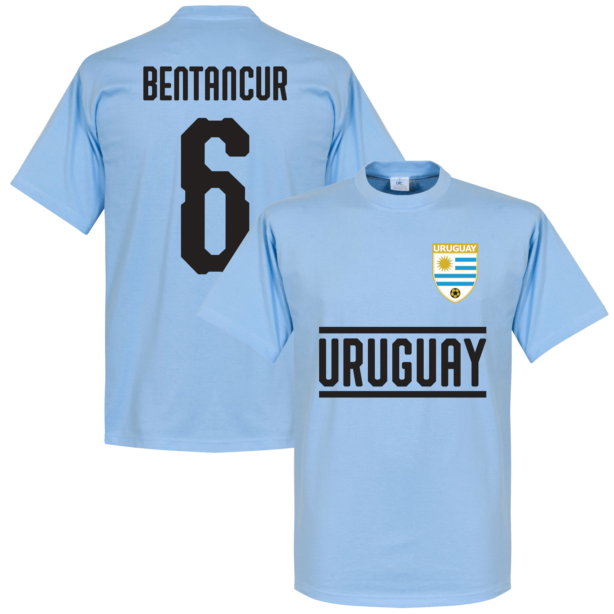 Retake Uruguay Bentancur 6 Team T Shirt Lichtblauw retake kopen in de aanbieding