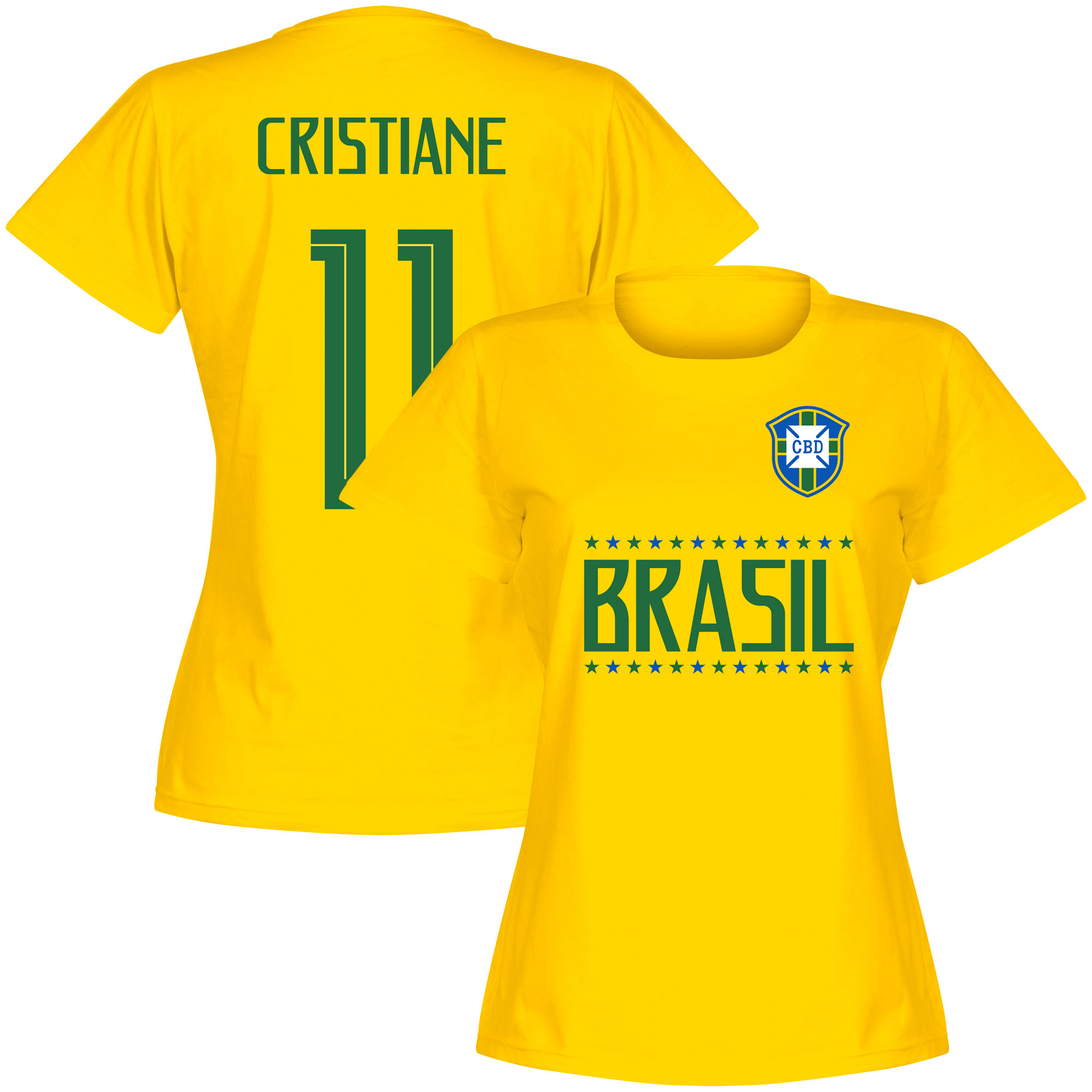 Retake Brazilie Team Cristiane 11 T Shirt Geel Dames retake kopen in de aanbieding