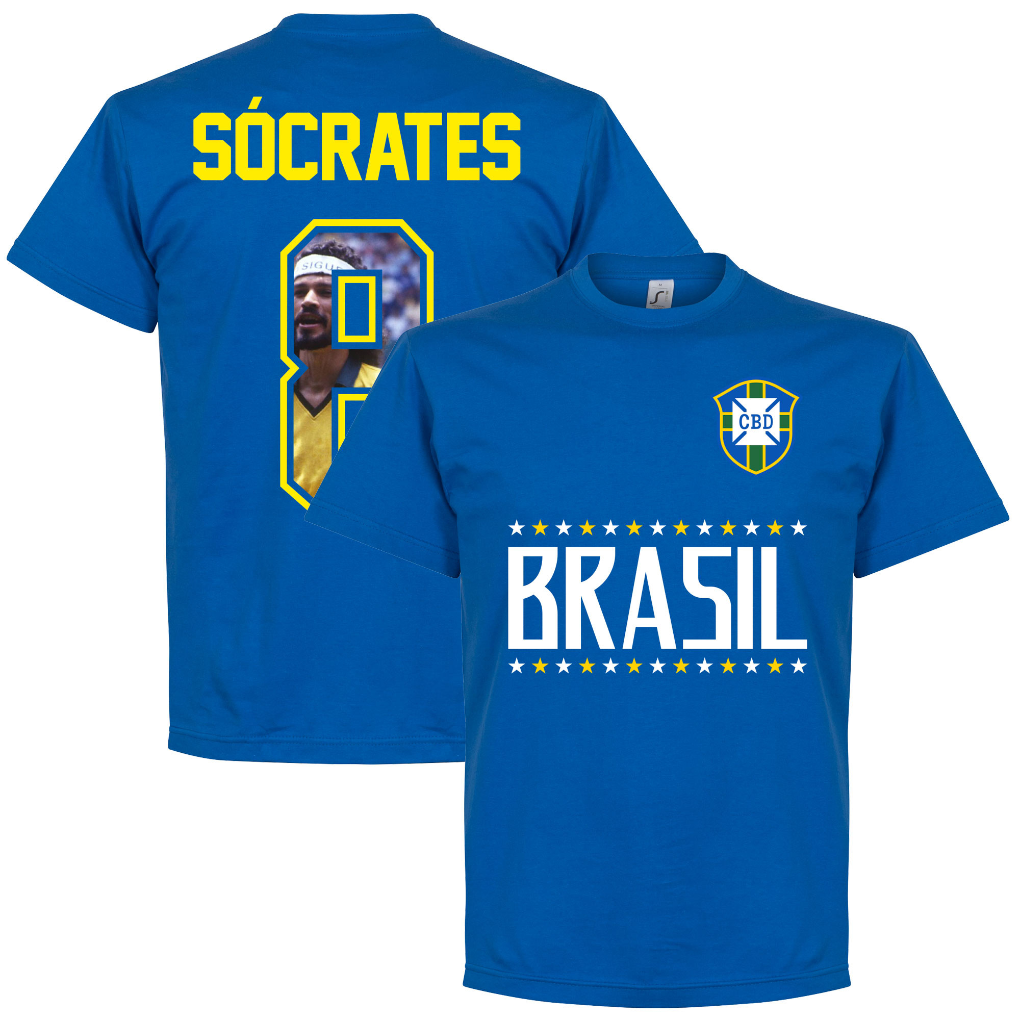 Retake Brazilie Socrates 8 Gallery Team T Shirt Blauw retake kopen in de aanbieding