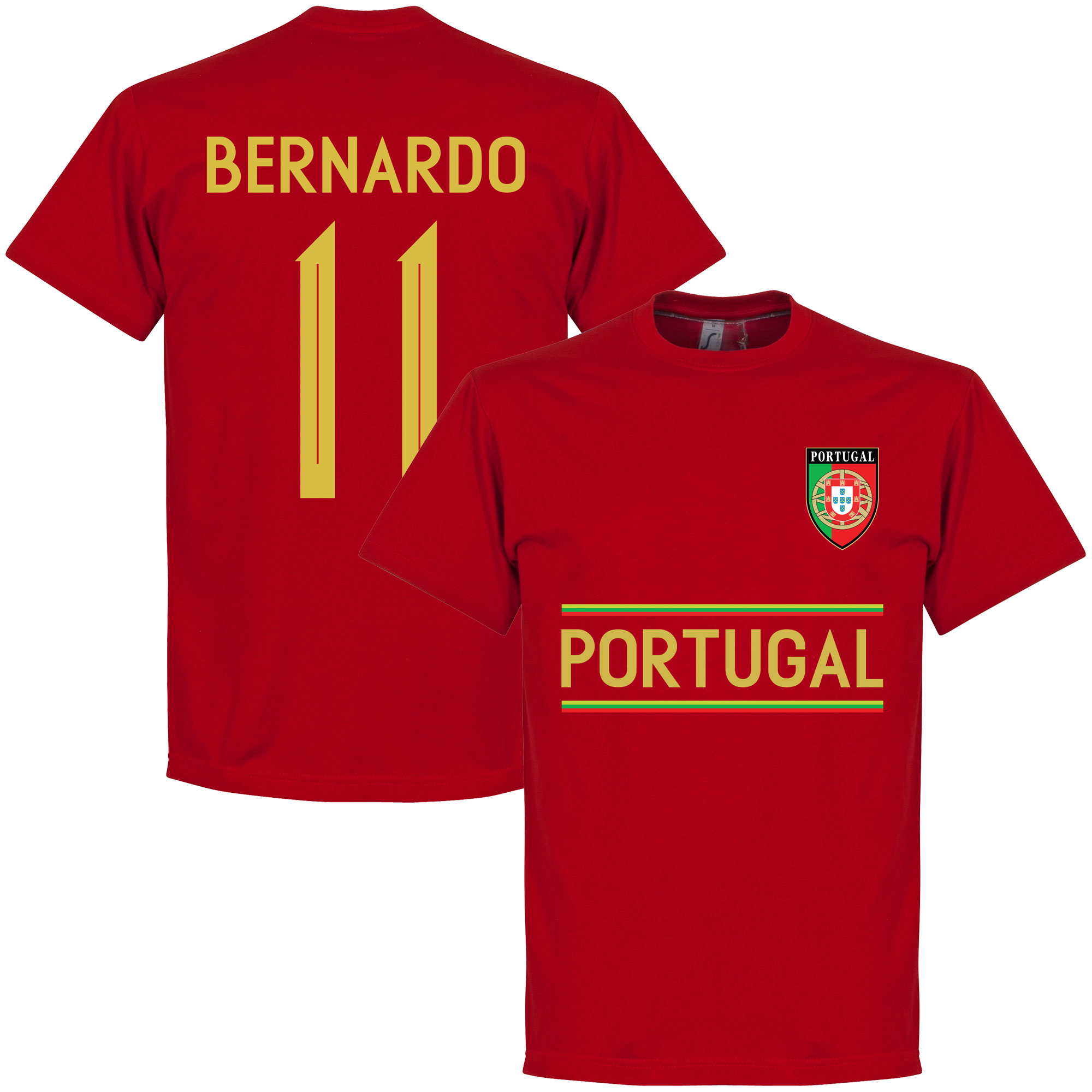 Retake Portugal Bernardo 11 Team T Shirt Rood retake kopen in de aanbieding