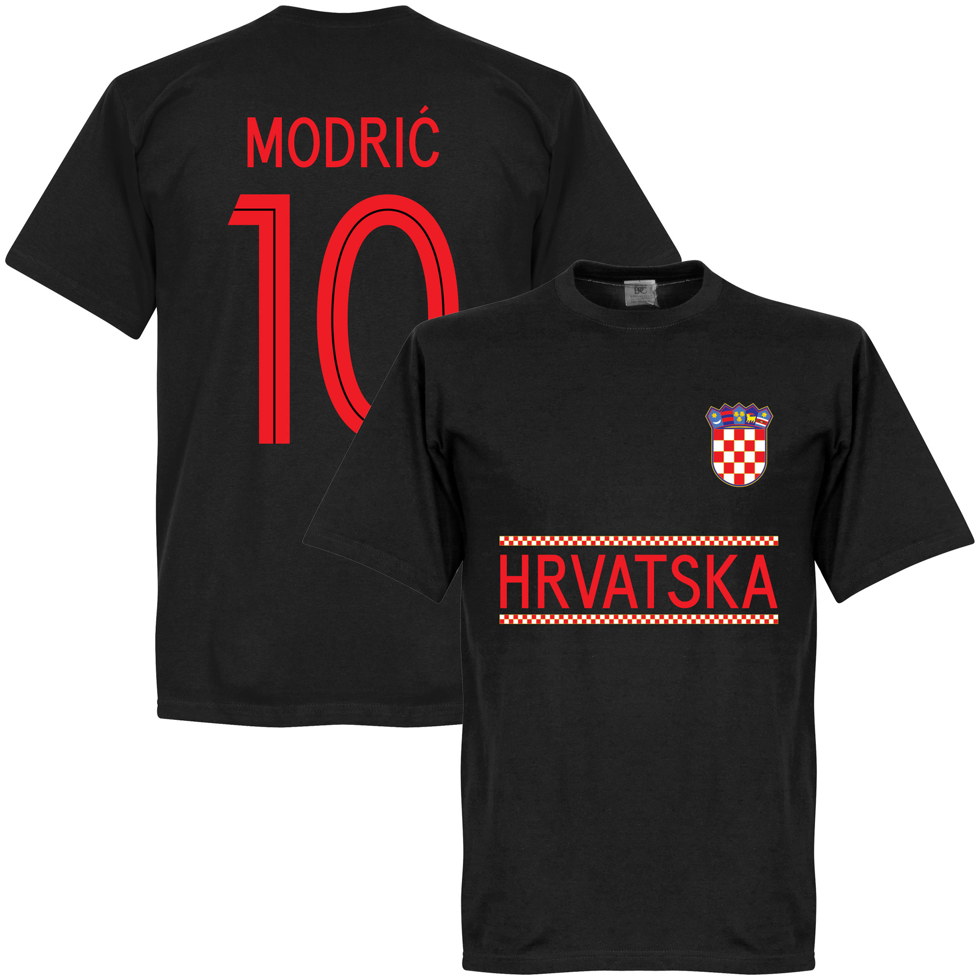 Retake Kroatie Modric 10 Team T Shirt Zwart retake kopen in de aanbieding