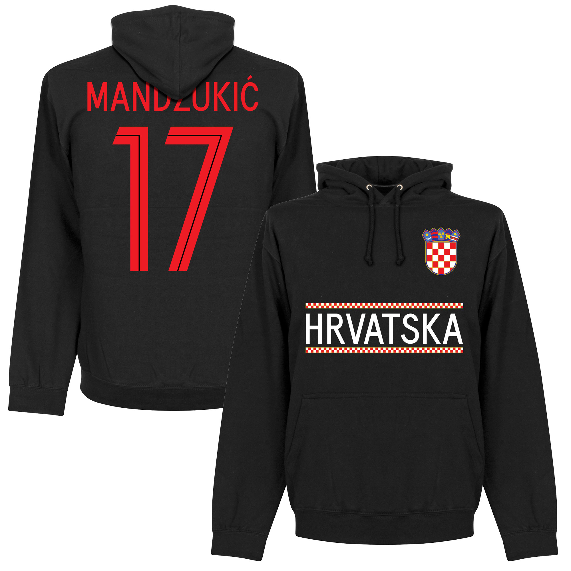 Retake Kroatie Mandzukic 17 Team Hooded Sweater Zwart retake kopen in de aanbieding