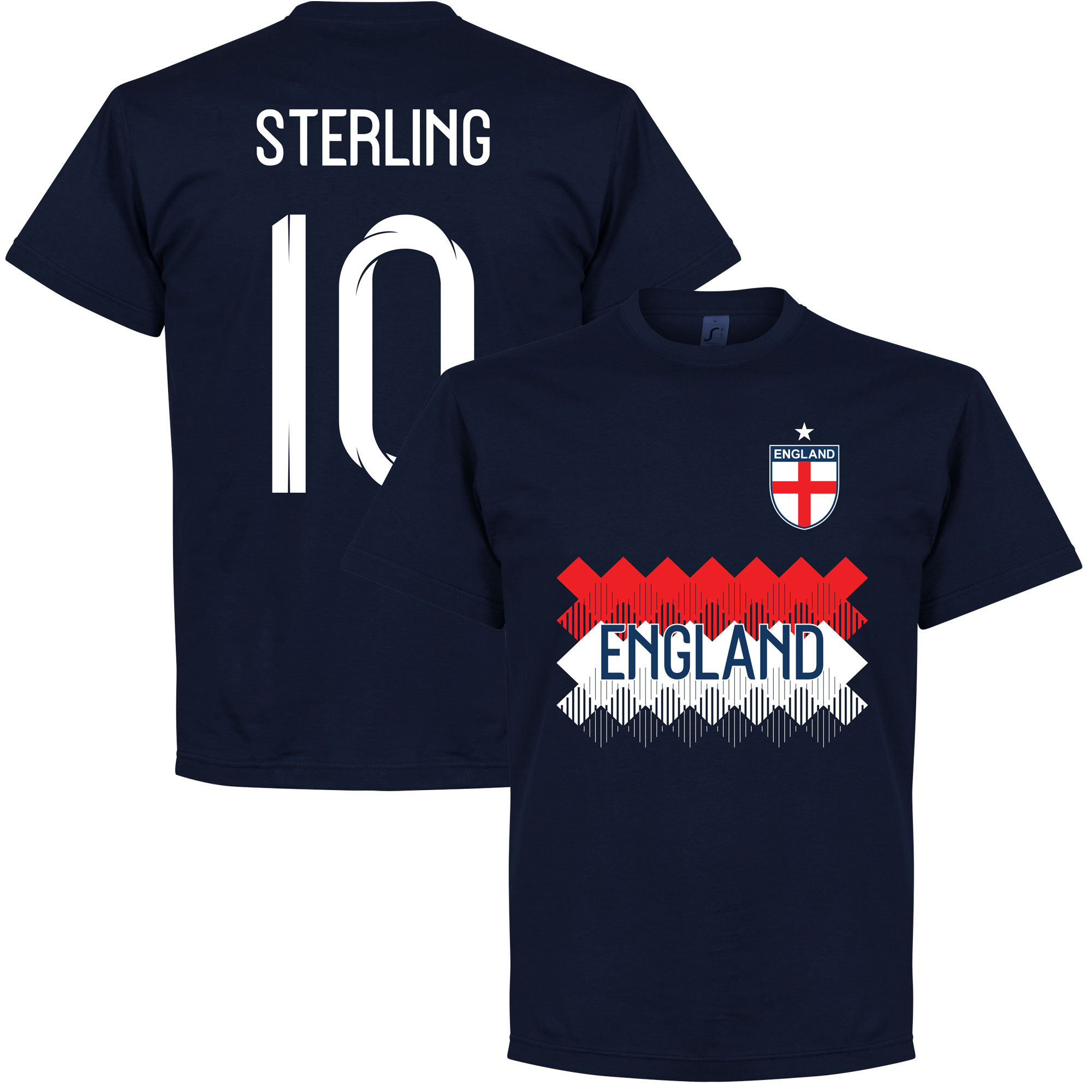 Retake Engeland Sterling 10 Team T Shirt Navy retake kopen in de aanbieding