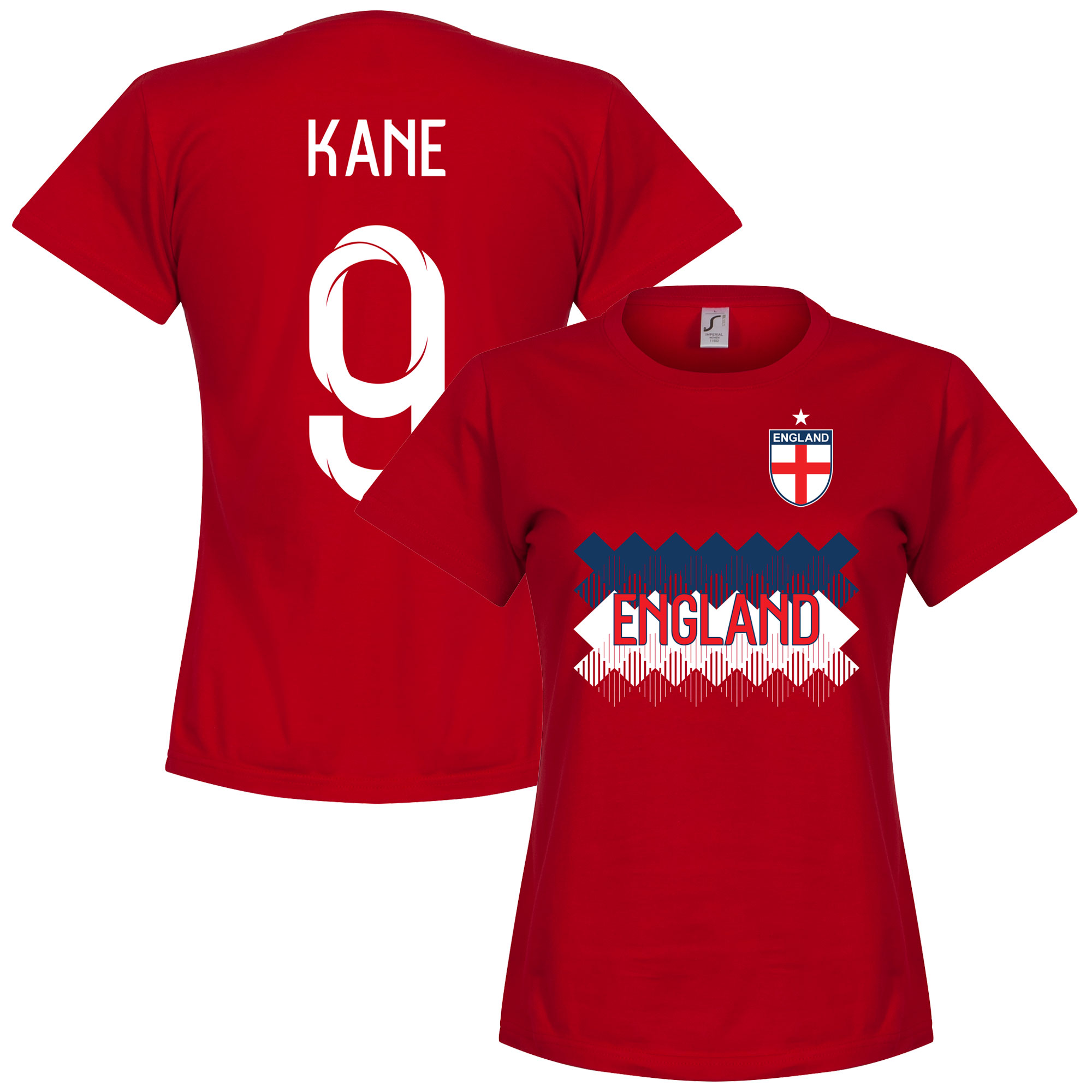Retake Engeland Kane 9 Dames Team T Shirt Rood retake kopen in de aanbieding