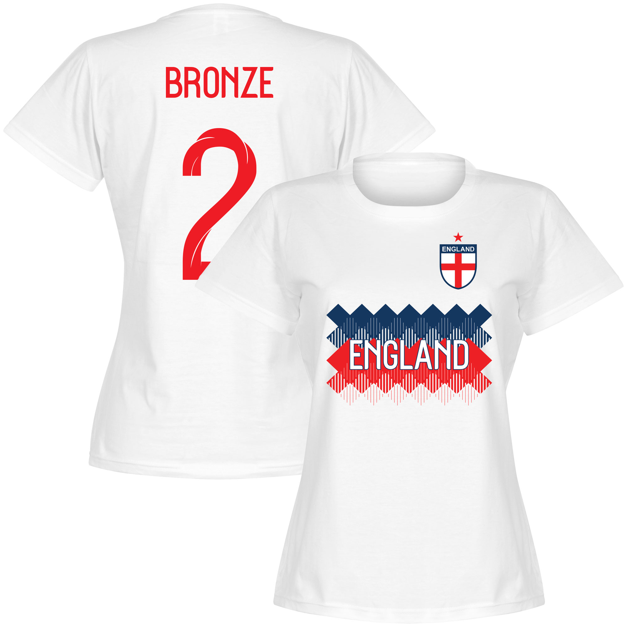Retake Engeland Team Dames Parris 7 T Shirt Wit retake kopen in de aanbieding