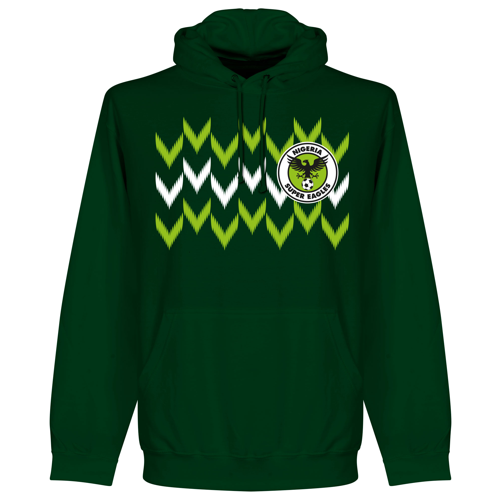 Nigeria 2018 Pattern Hooded Sweater - Donker Groen - XXL