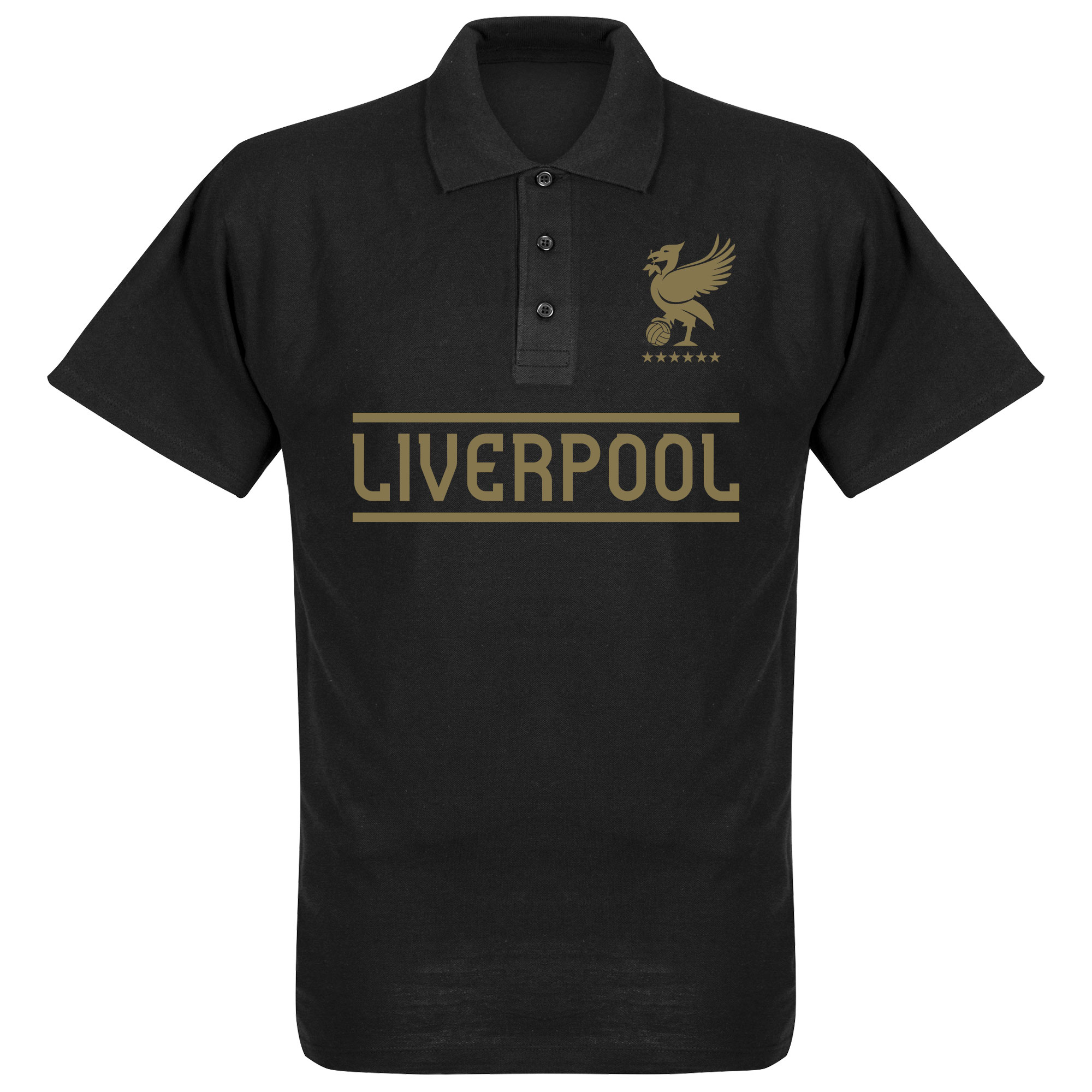 Retake Liverpool Team Polo Shirt Zwart Goud retake kopen in de aanbieding