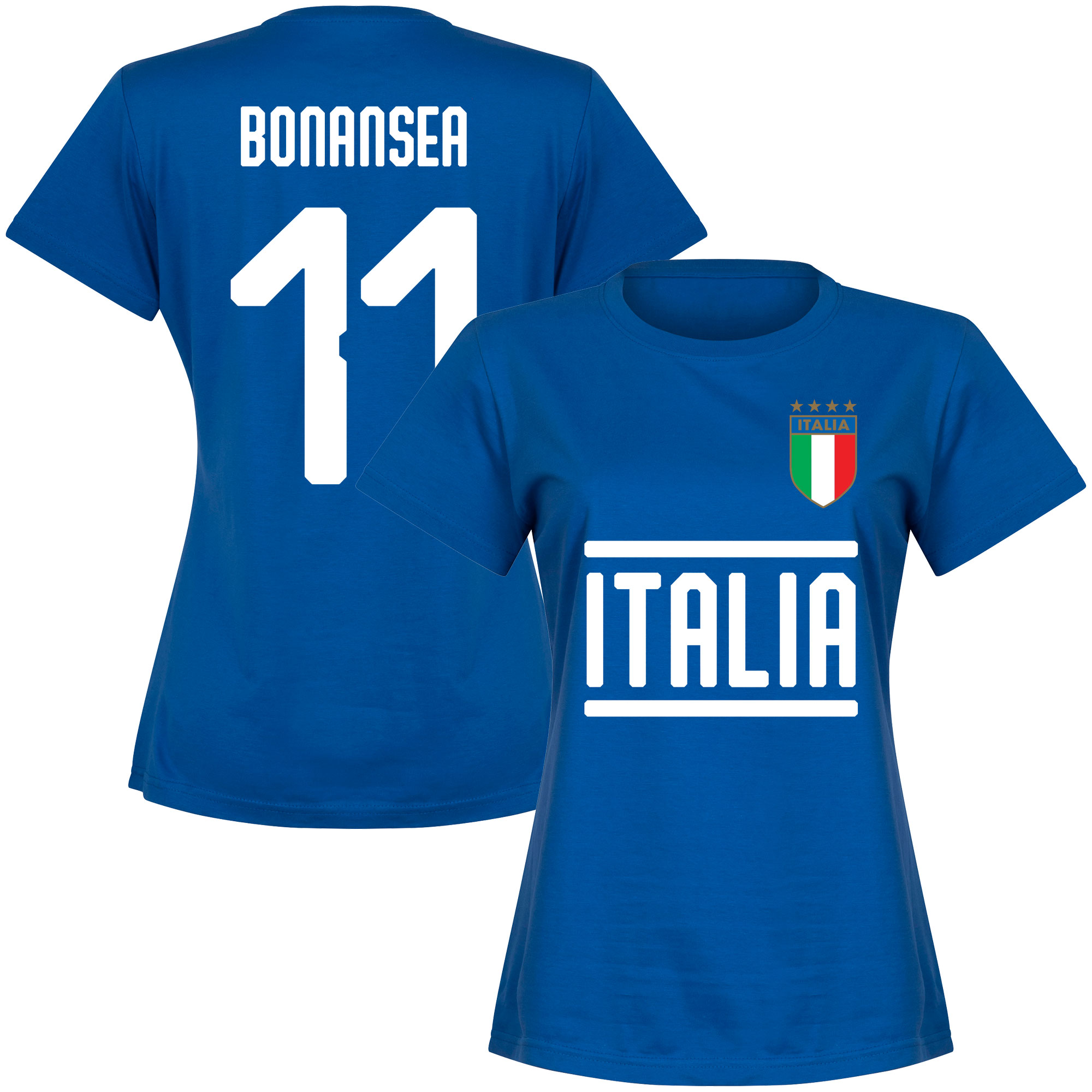 Retake Italie Team Bonansea 11 T Shirt Blauw Dames retake kopen in de aanbieding