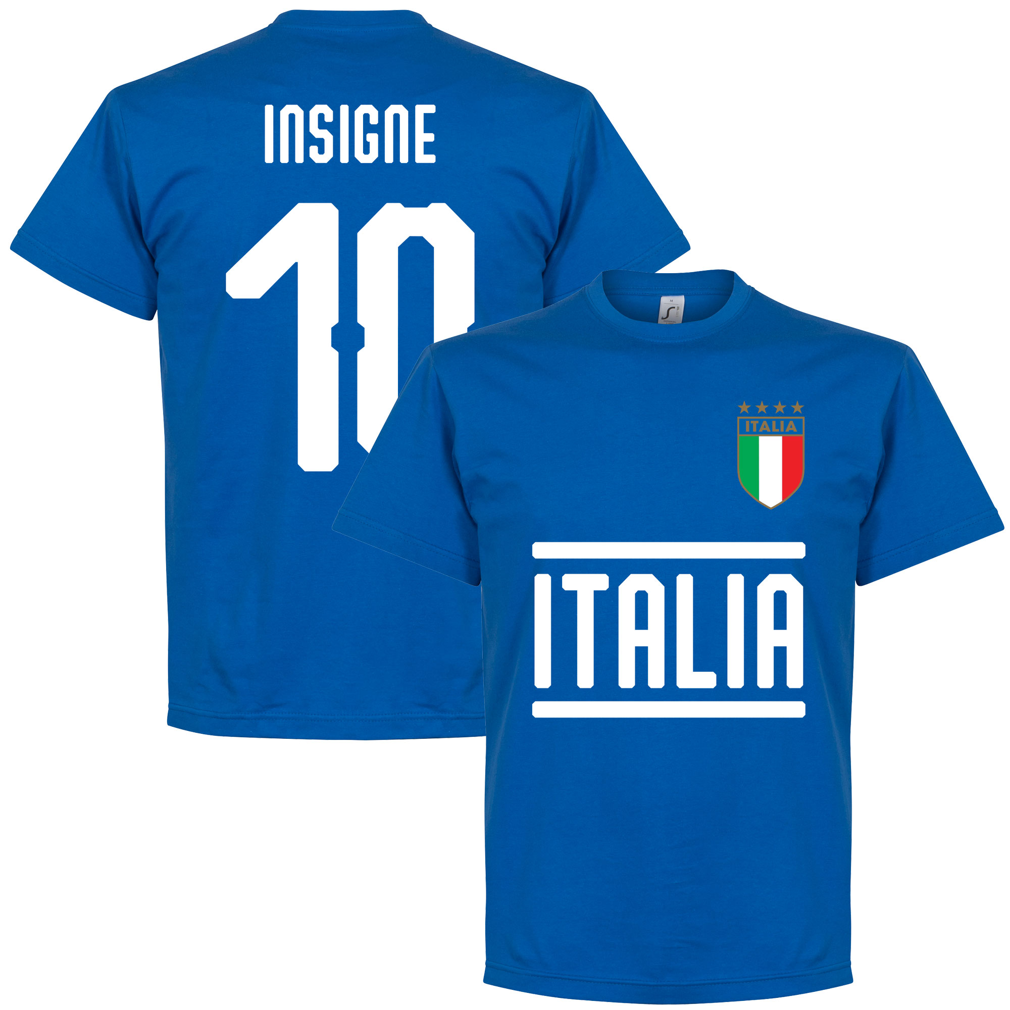 Retake Italie Insigne 10 Team T Shirt Blauw retake kopen in de aanbieding