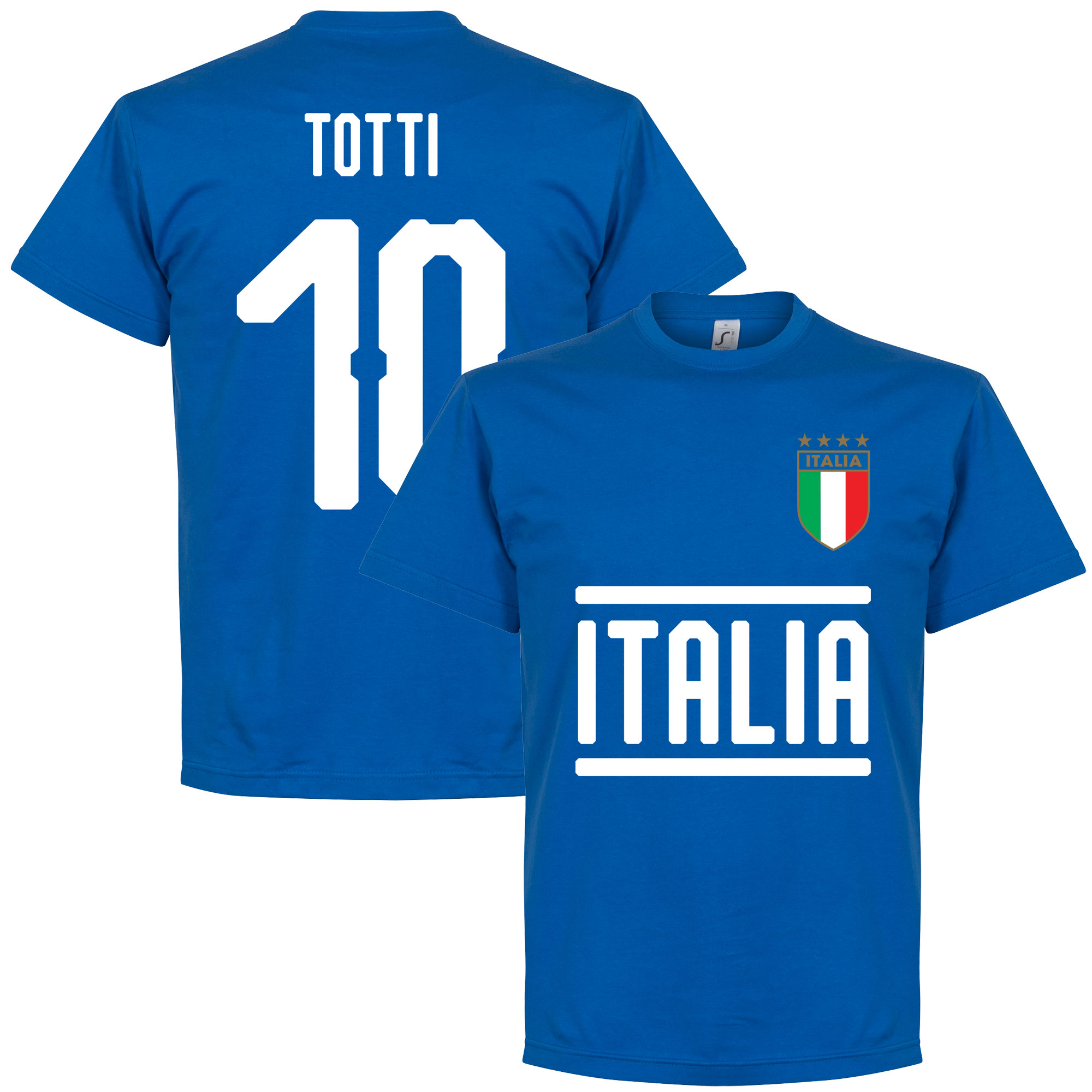 Retake Italie Totti 10 Team T Shirt Blauw retake kopen in de aanbieding