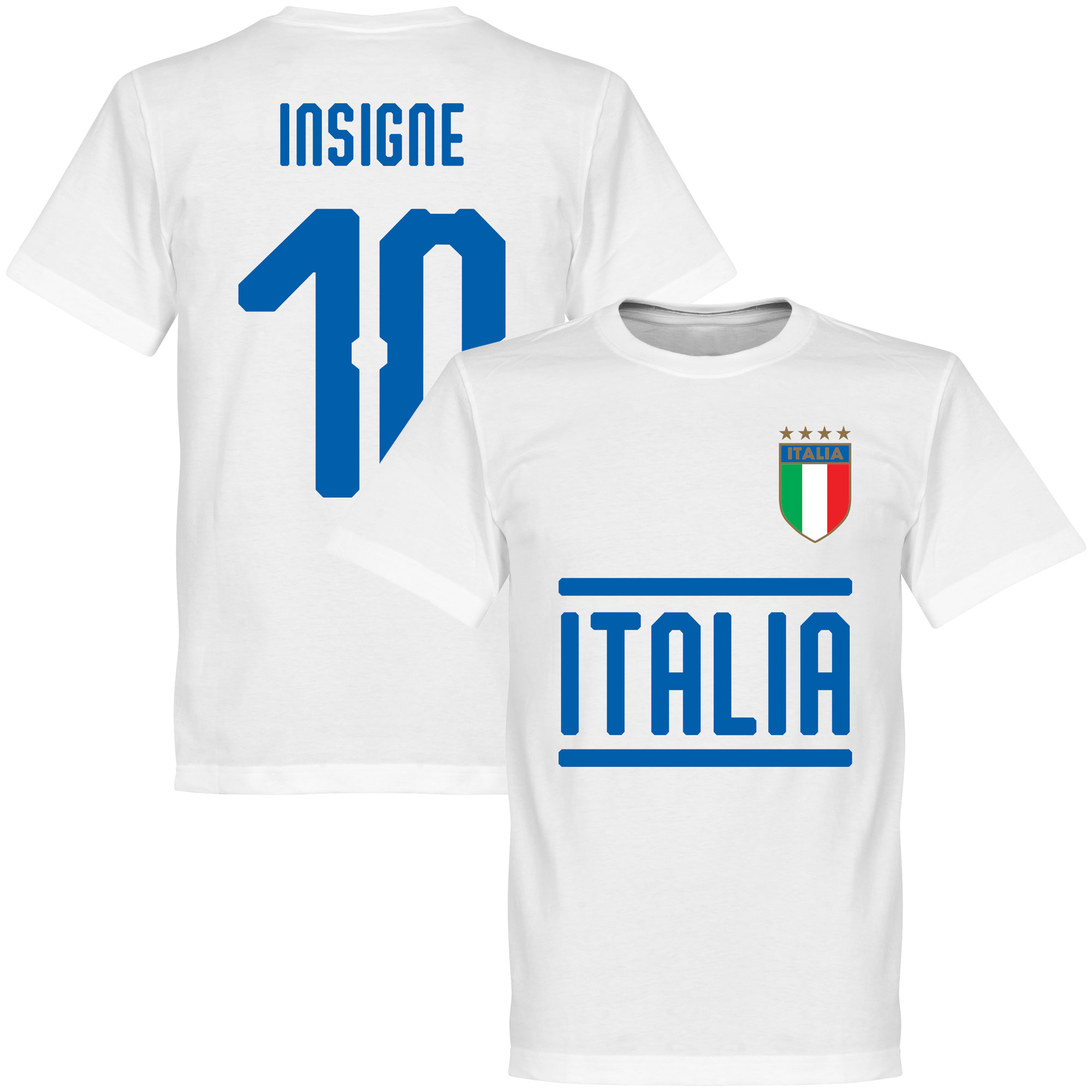 Retake Italie Insigne 10 Team T Shirt Wit retake kopen in de aanbieding