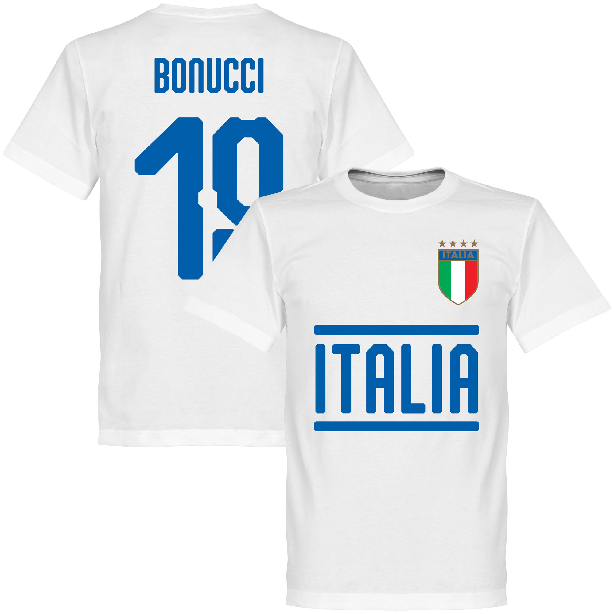 Retake Italie Bonucci 19 Team T Shirt Wit retake kopen in de aanbieding