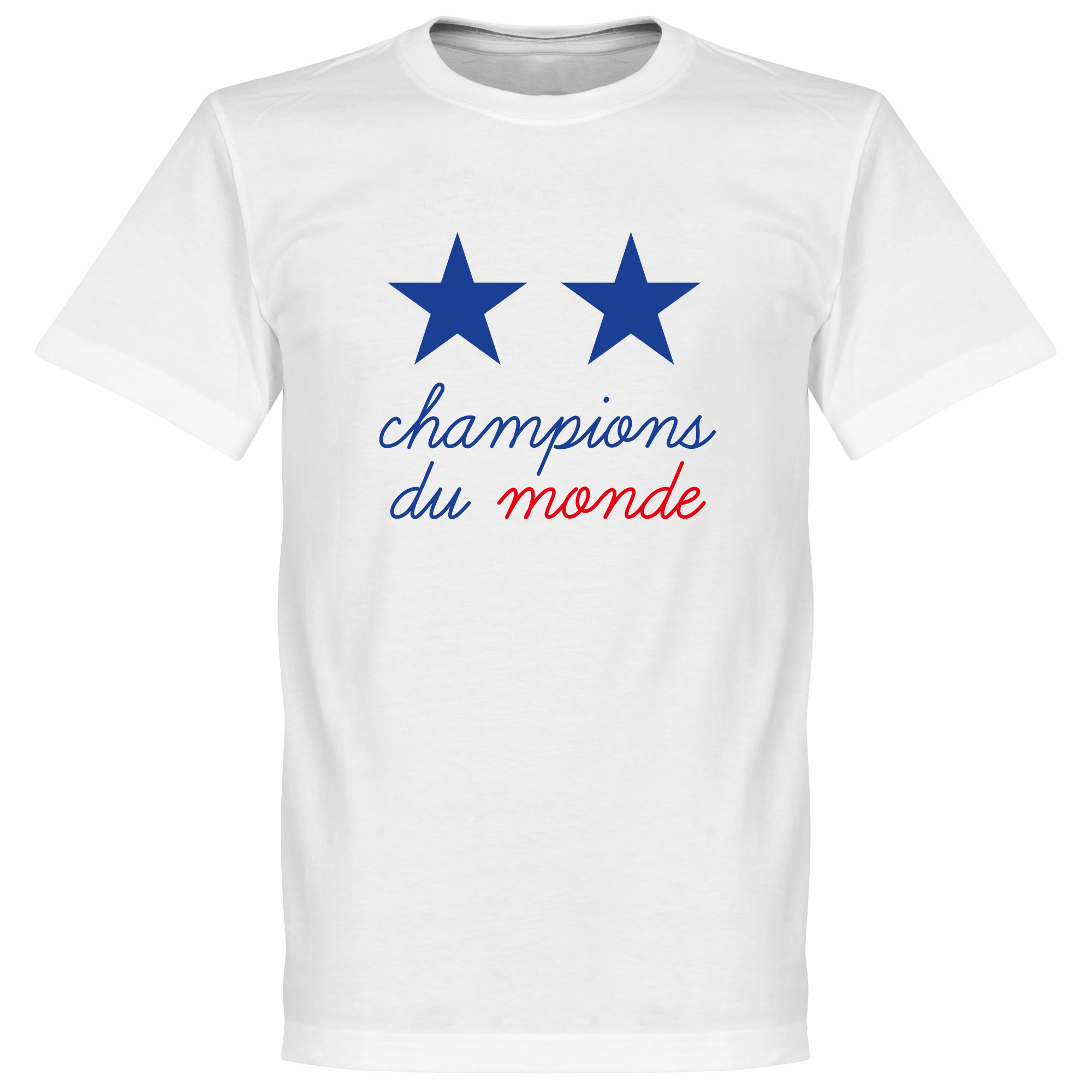 Frankrijk 2 Star Champions Du Monde T-Shirt Wit