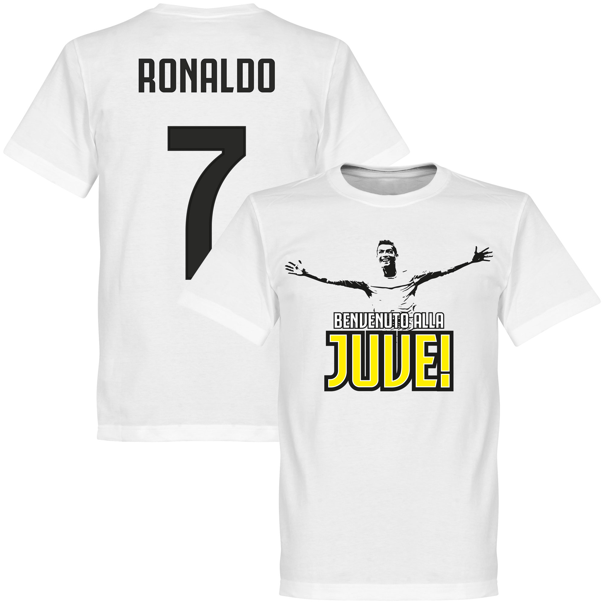 Retake Welcome To Juve Ronaldo T Shirt Wit retake kopen in de aanbieding