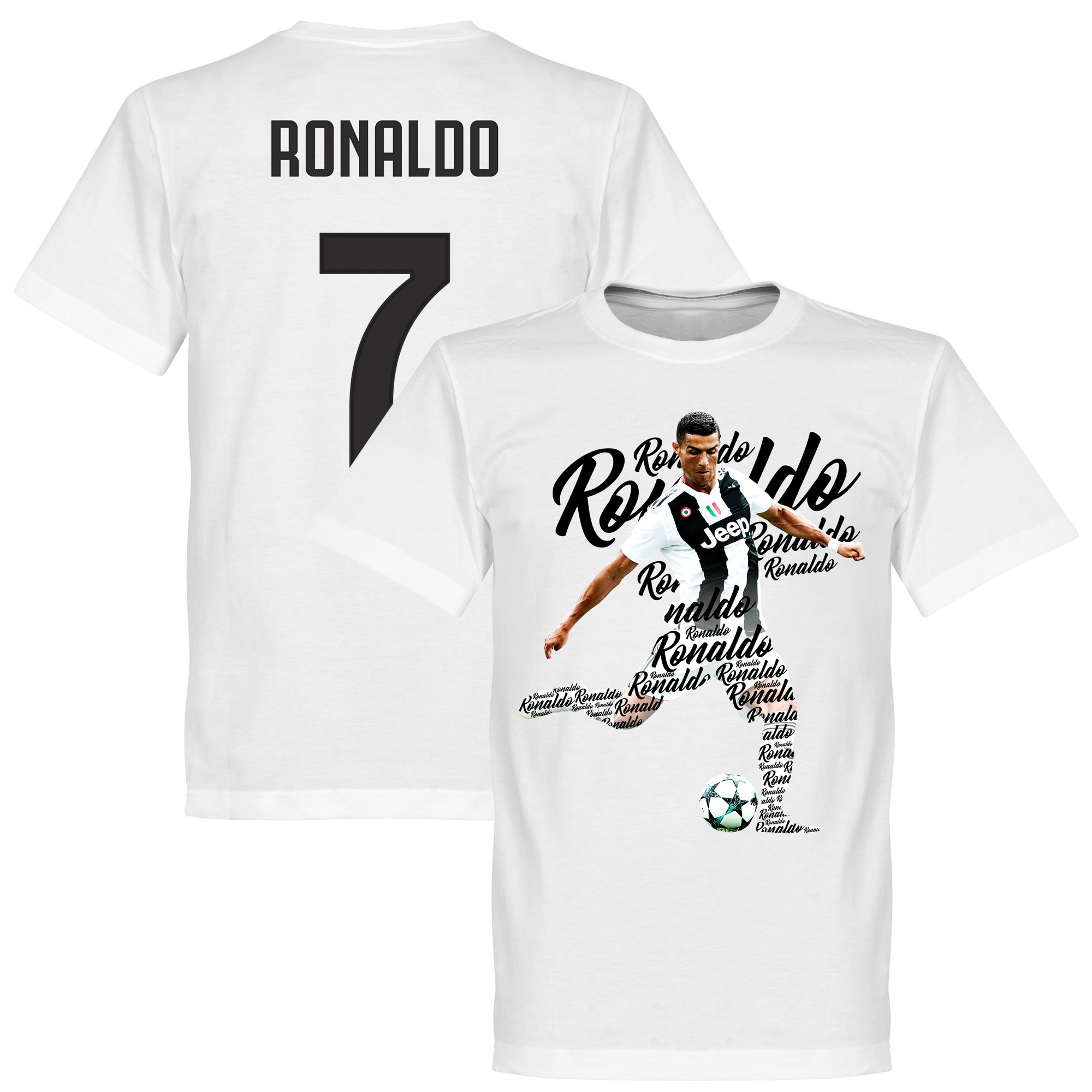 Retake Ronaldo 7 Script T Shirt Wit retake kopen in de aanbieding