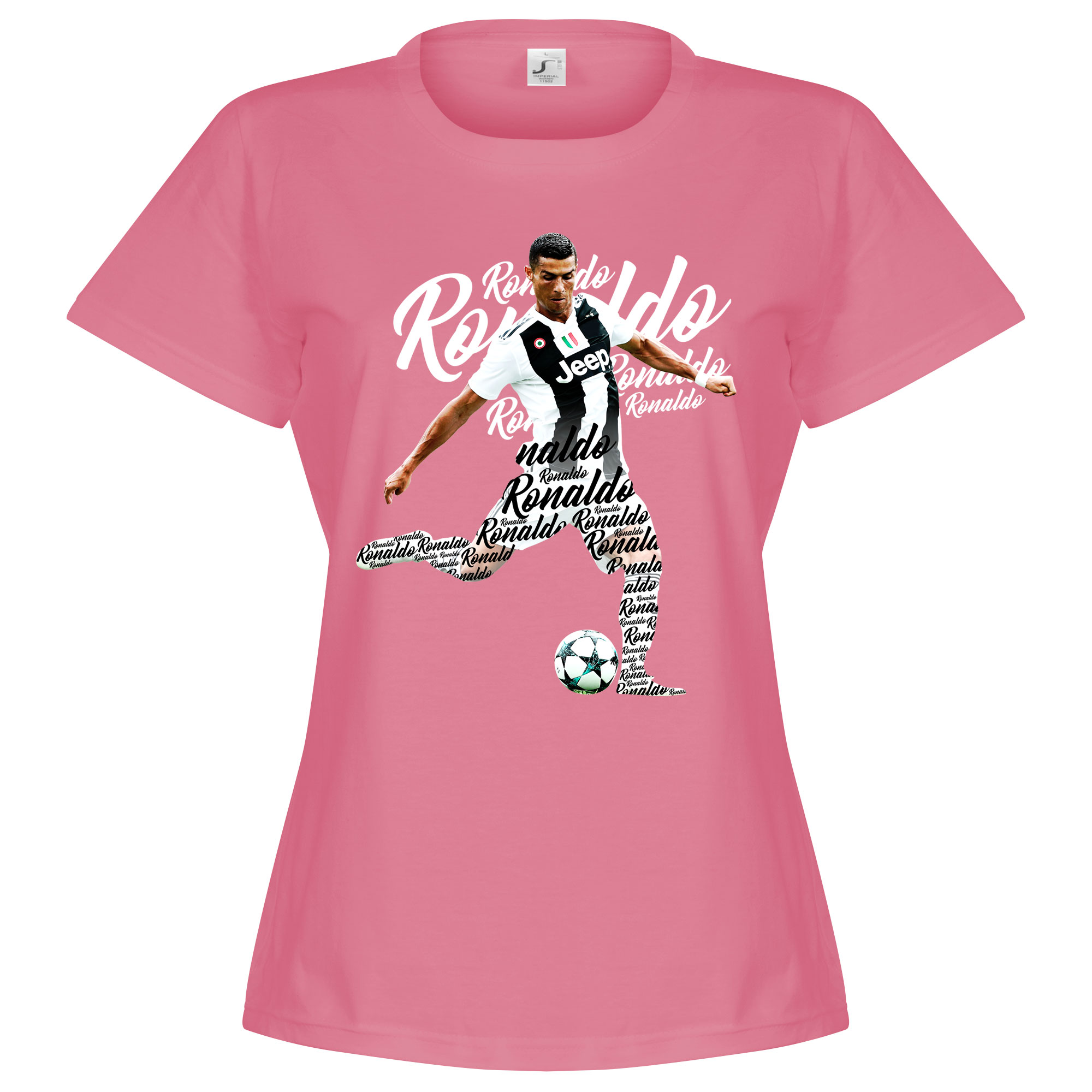 Retake Ronaldo Script Dames T Shirt Roze retake kopen in de aanbieding