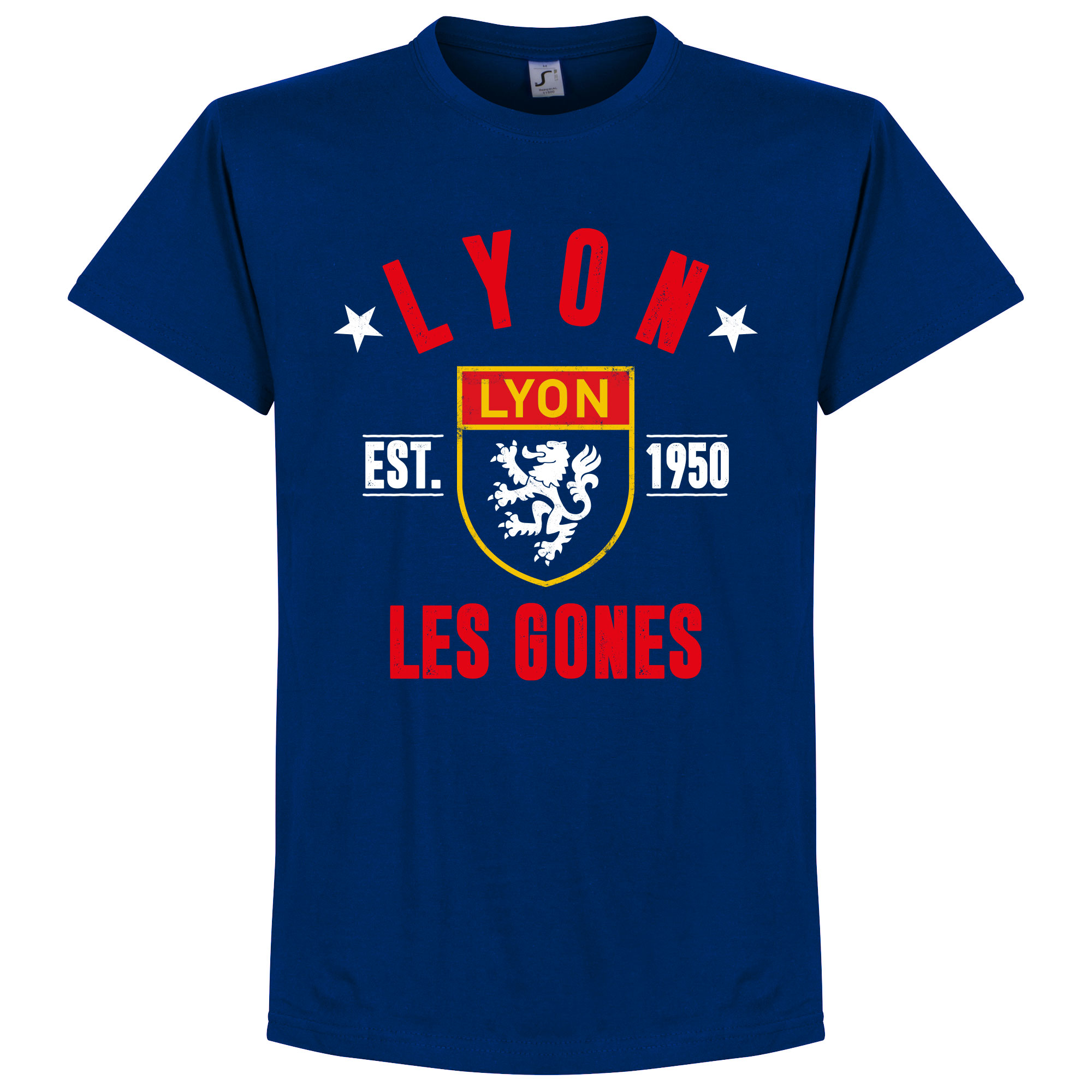 Retake Olympique Lyon Established T Shirt Donker Blauw retake kopen in de aanbieding