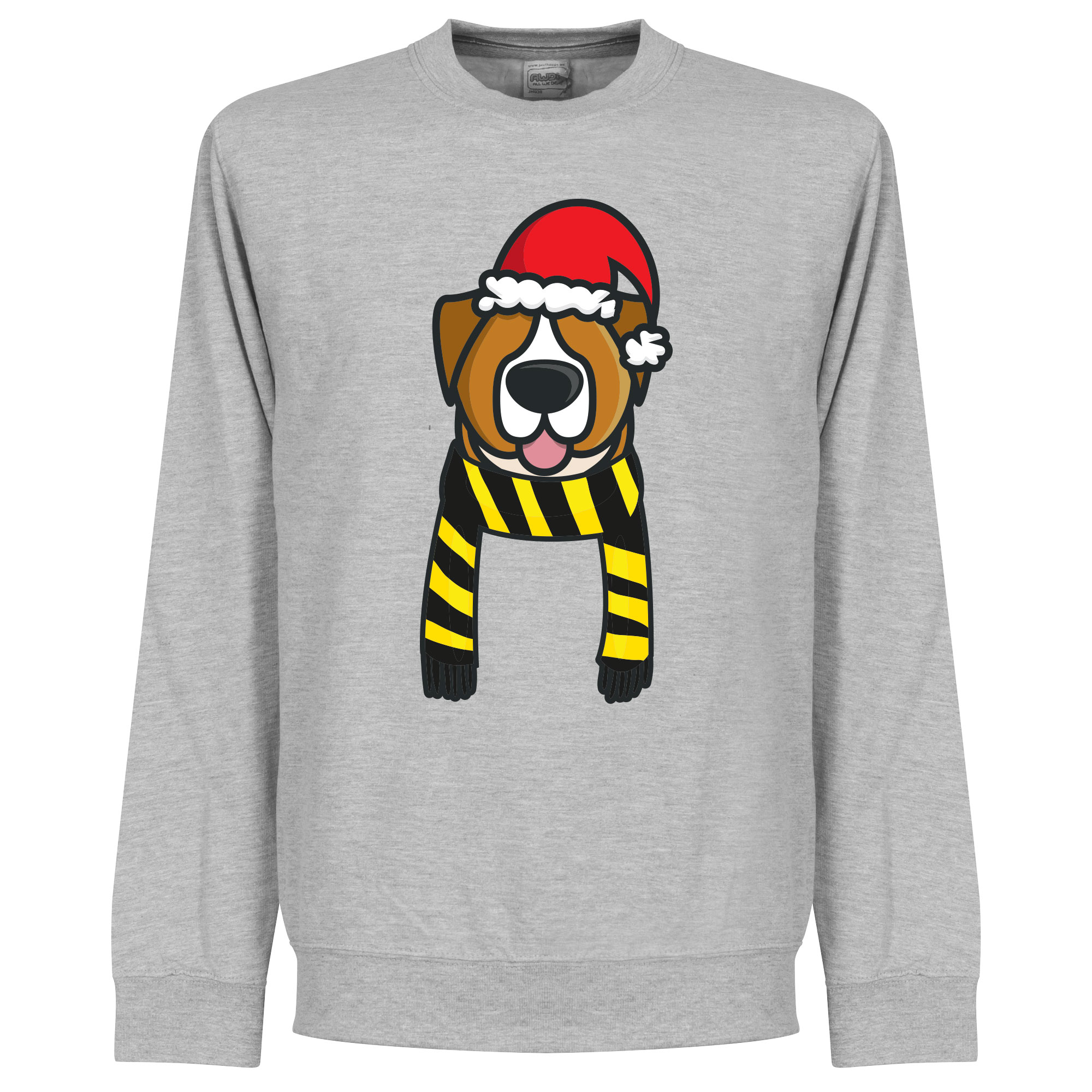 Christmas Dog Scarf Supporter Kersttrui Zwart-Geel XXXL