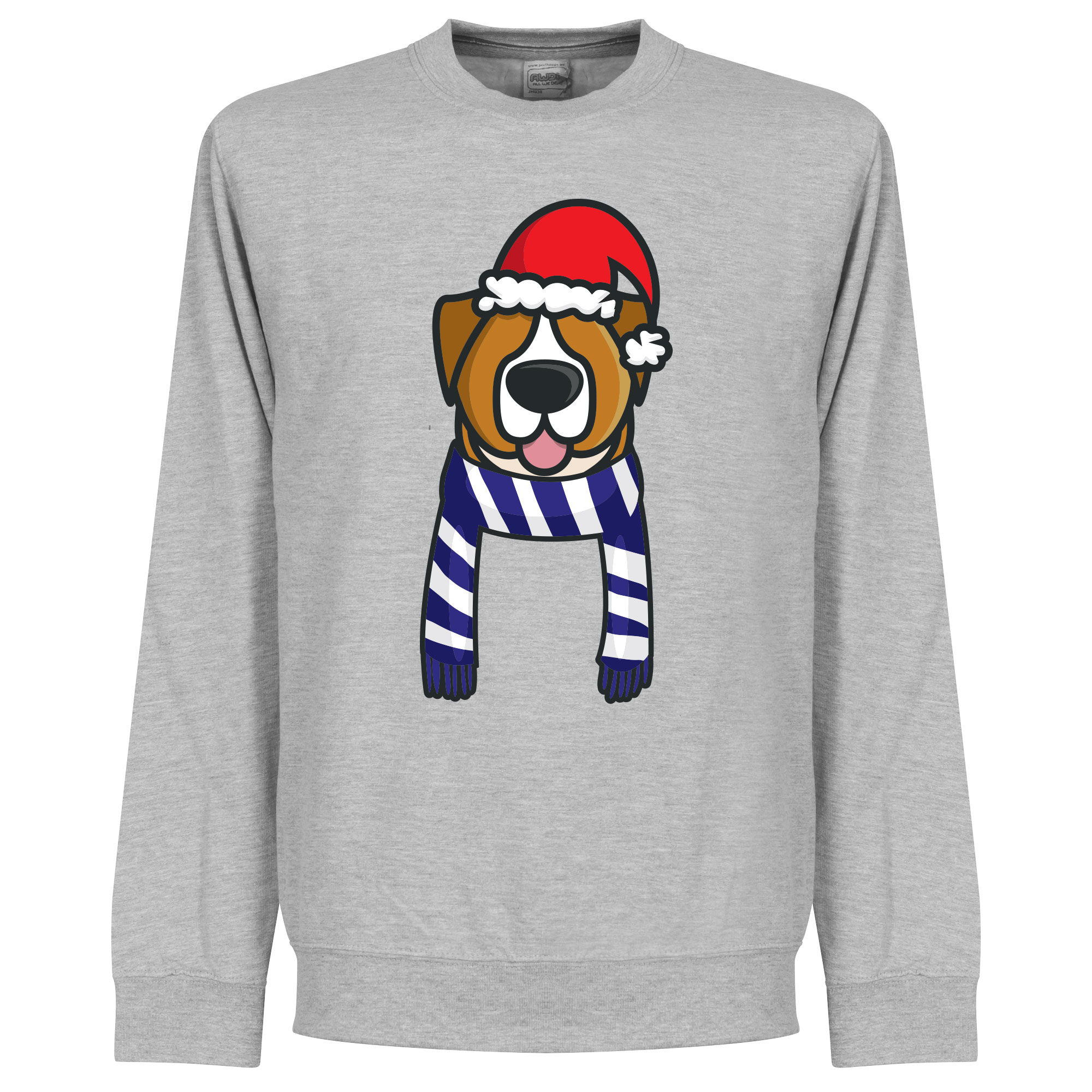 Christmas Dog Scarf Supporter Kersttrui Blauw-Wit XXXL