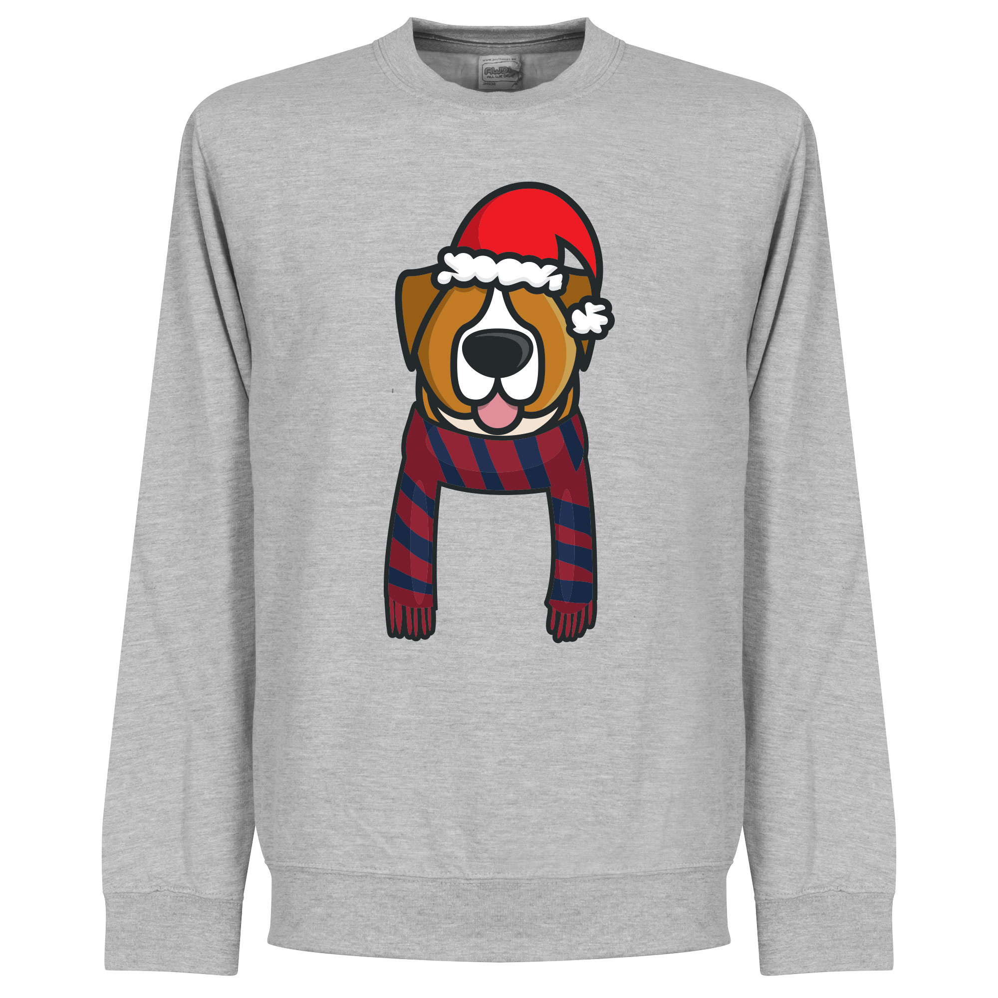 Christmas Dog Scarf Supporter Kersttrui Bordeaux-Navy XXXL