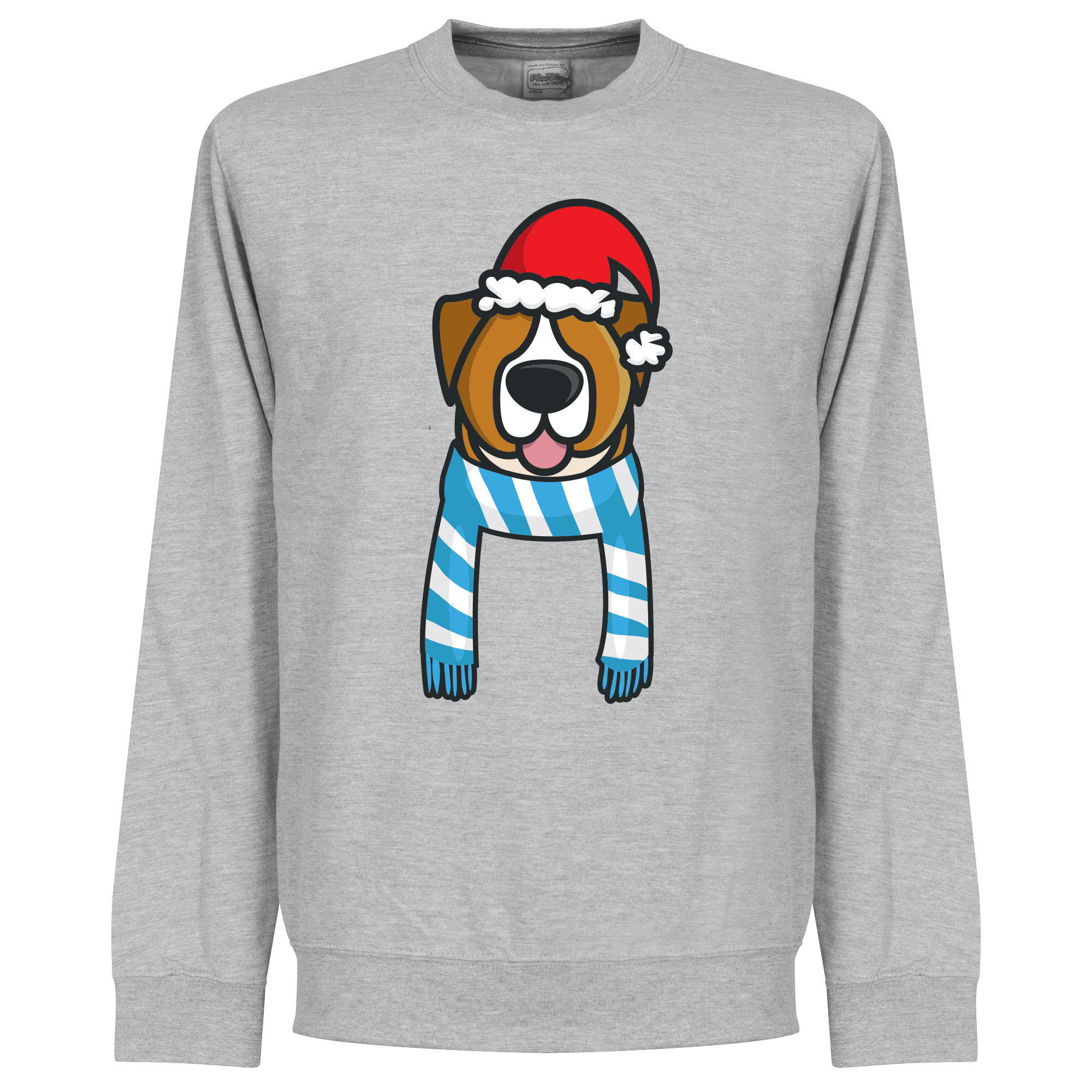 Christmas Dog Scarf Supporter Kersttrui Lichtblauw-Wit XXXL