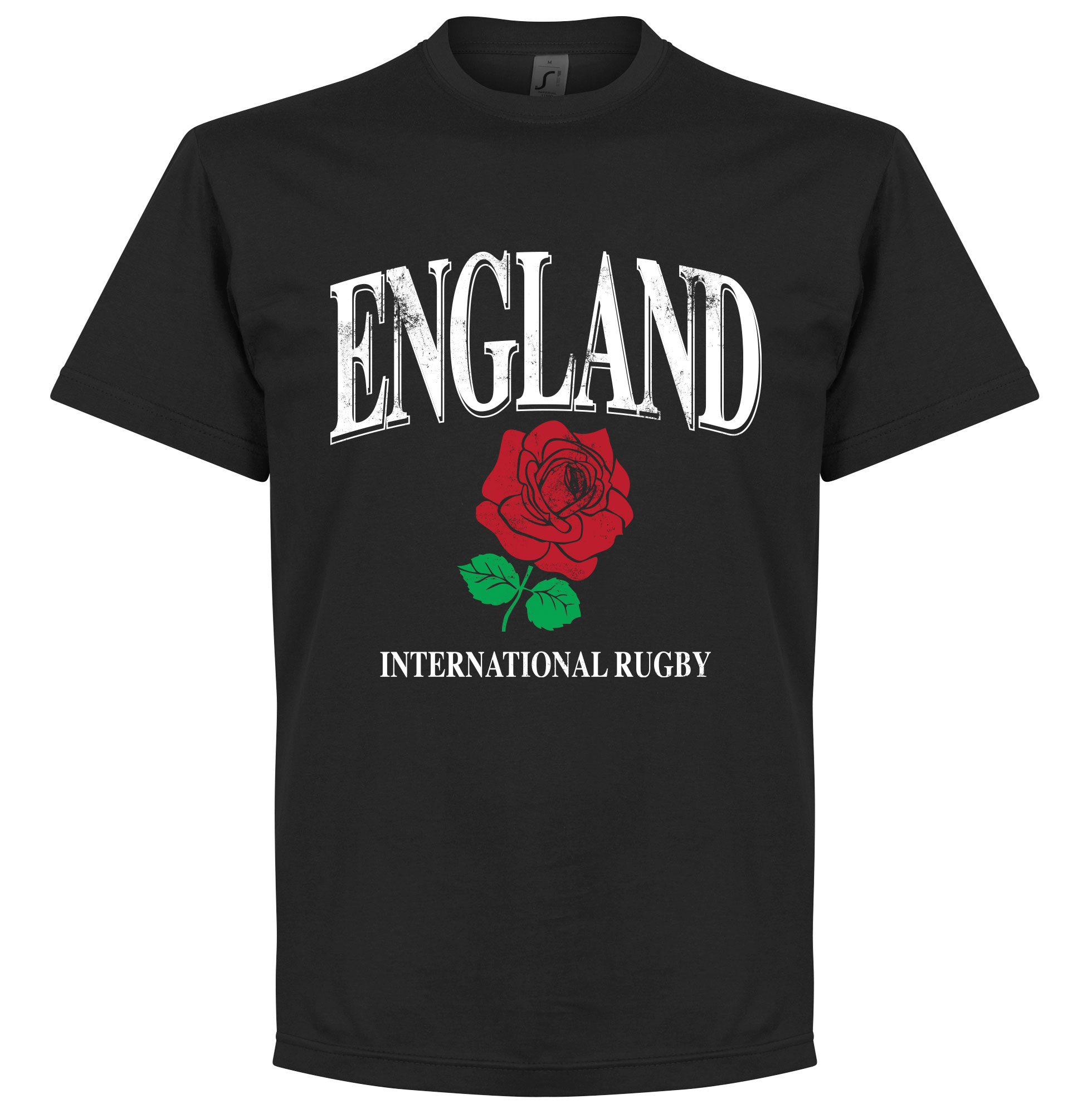 England Rose International Rugby T-Shirt Zwart