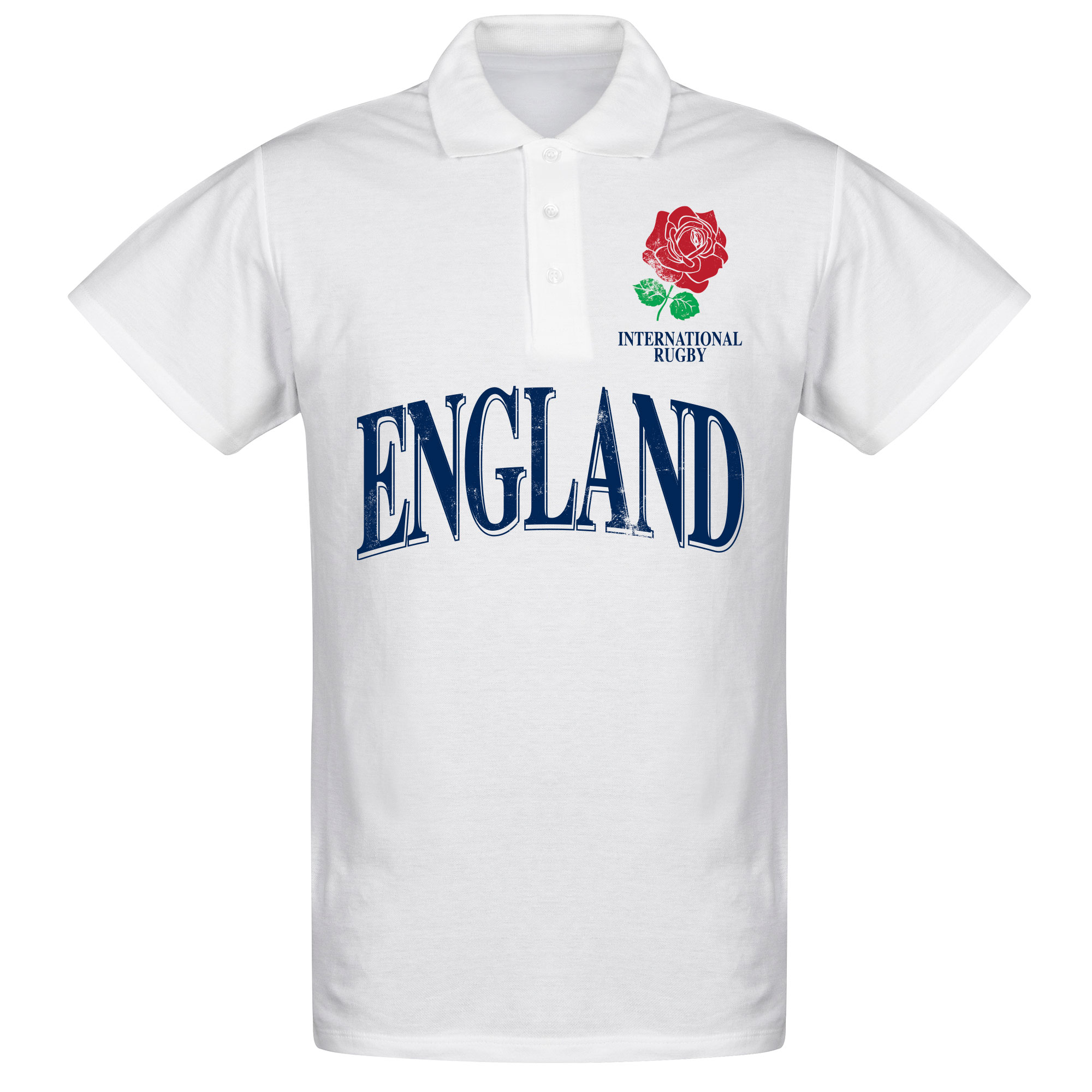 Engeland Rose International Rugby Polo Shirt - Wit