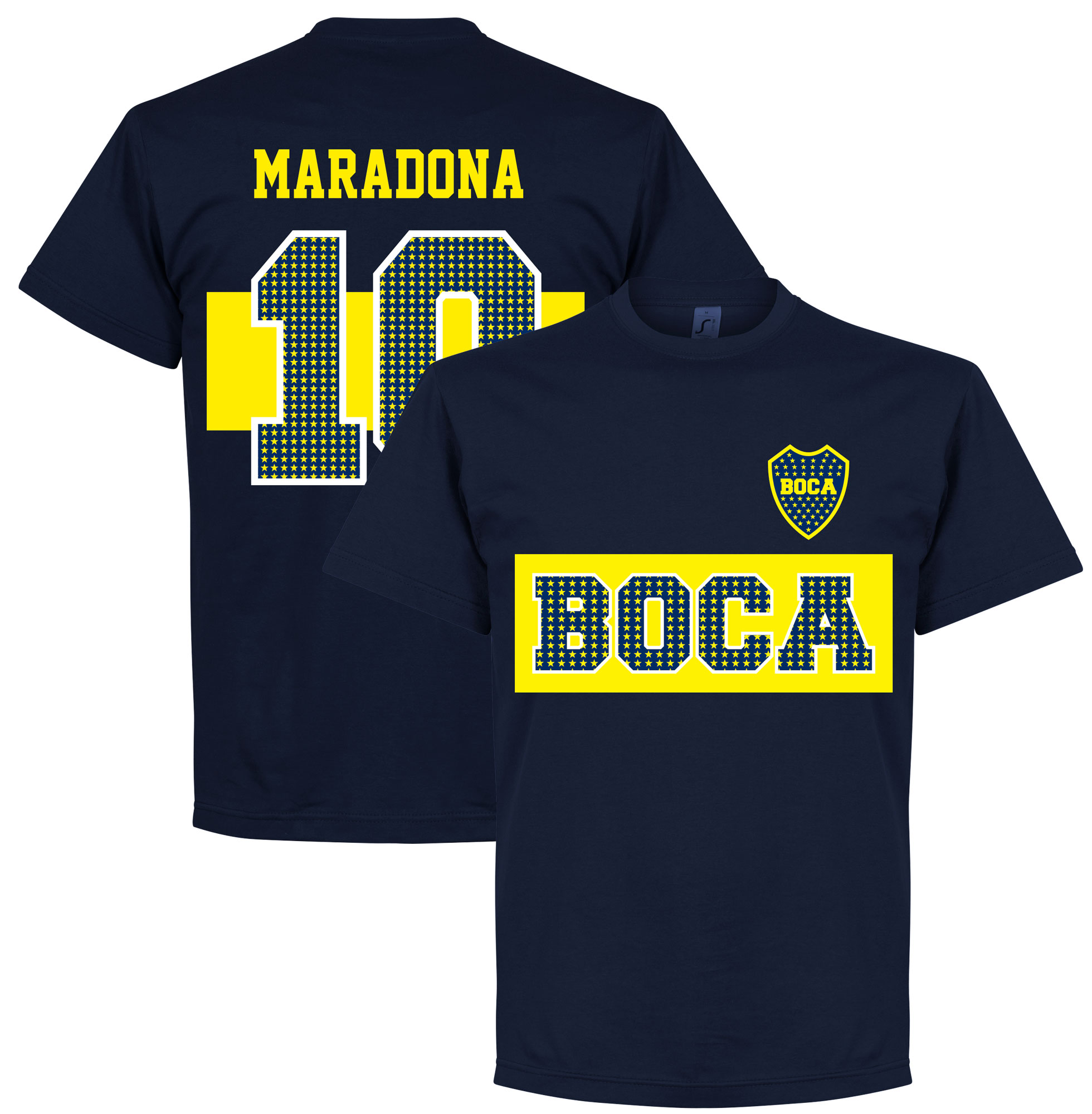 Retake Boca Juniors Maradona 10 Stars T Shirt Navy retake kopen in de aanbieding