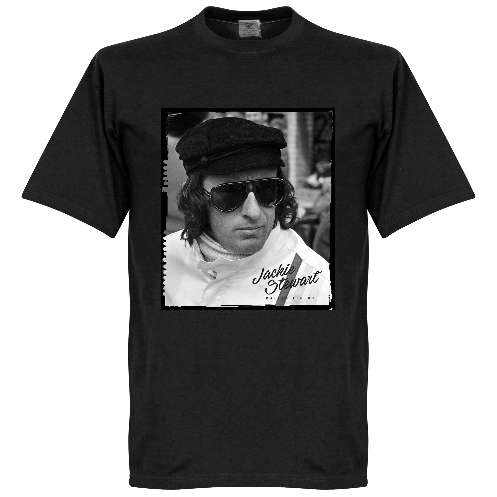 Jackie Stewart Portrait T-Shirt Zwart