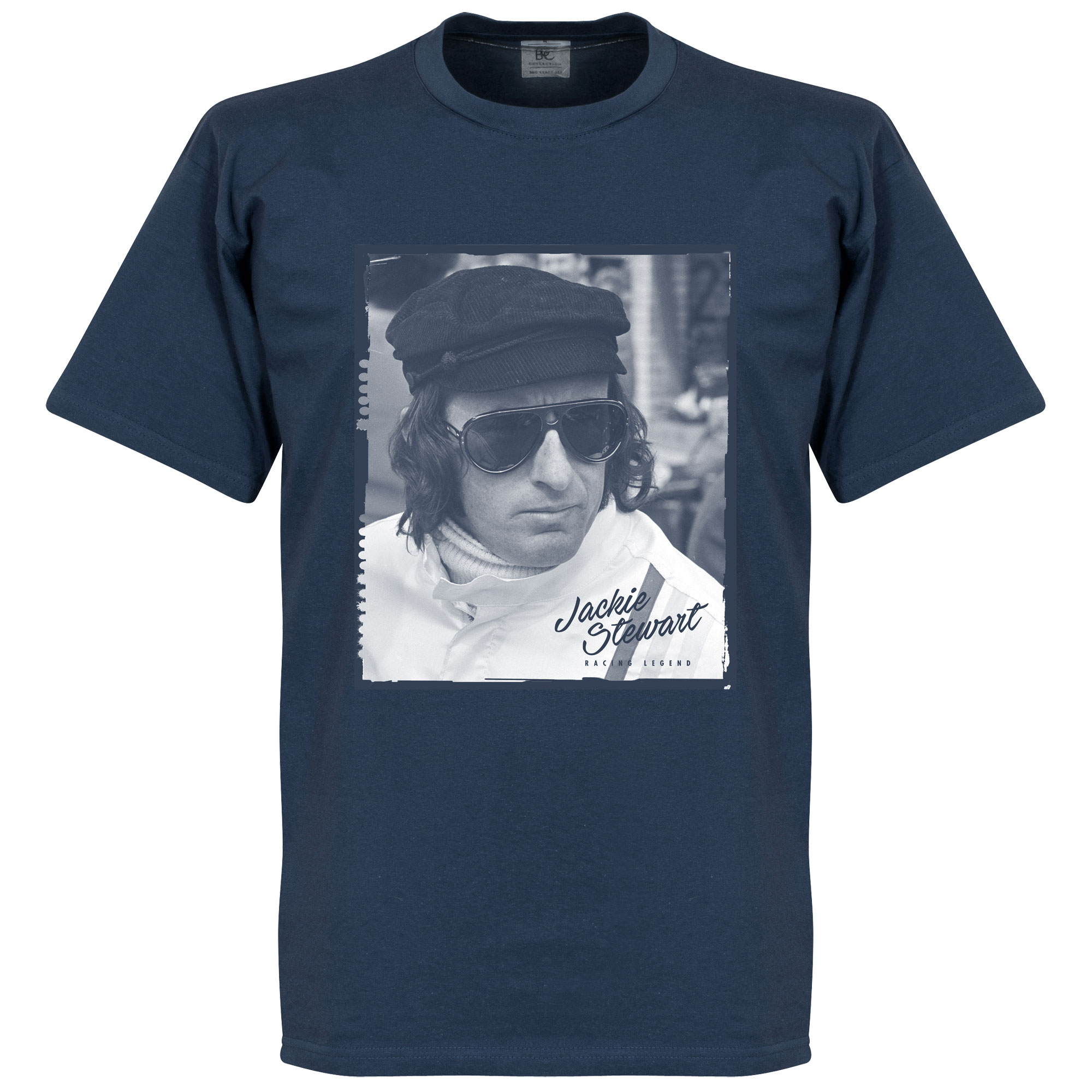 Jackie Stewart Portrait T-Shirt Navy Blauw