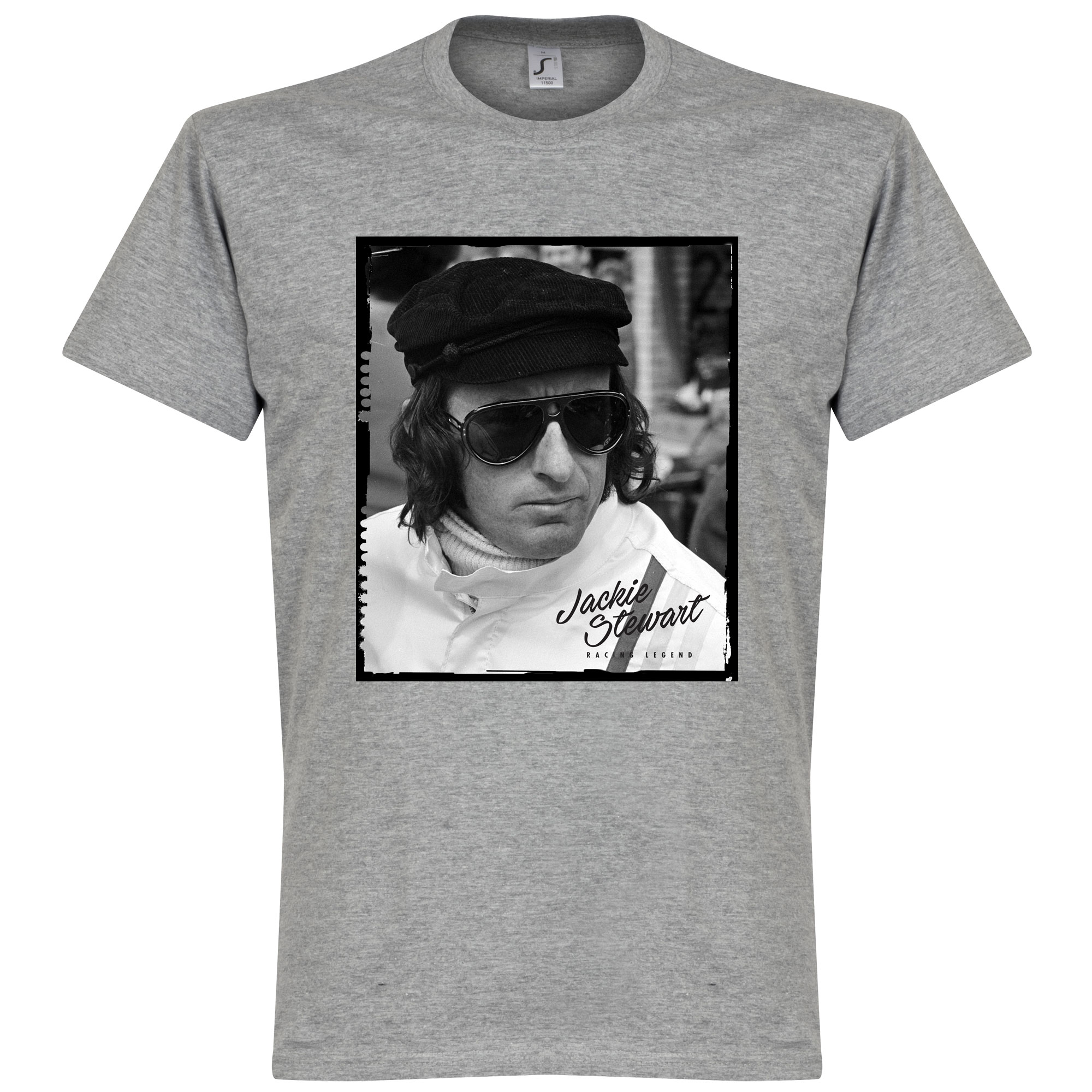 Jackie Stewart Portrait T-Shirt Grijs