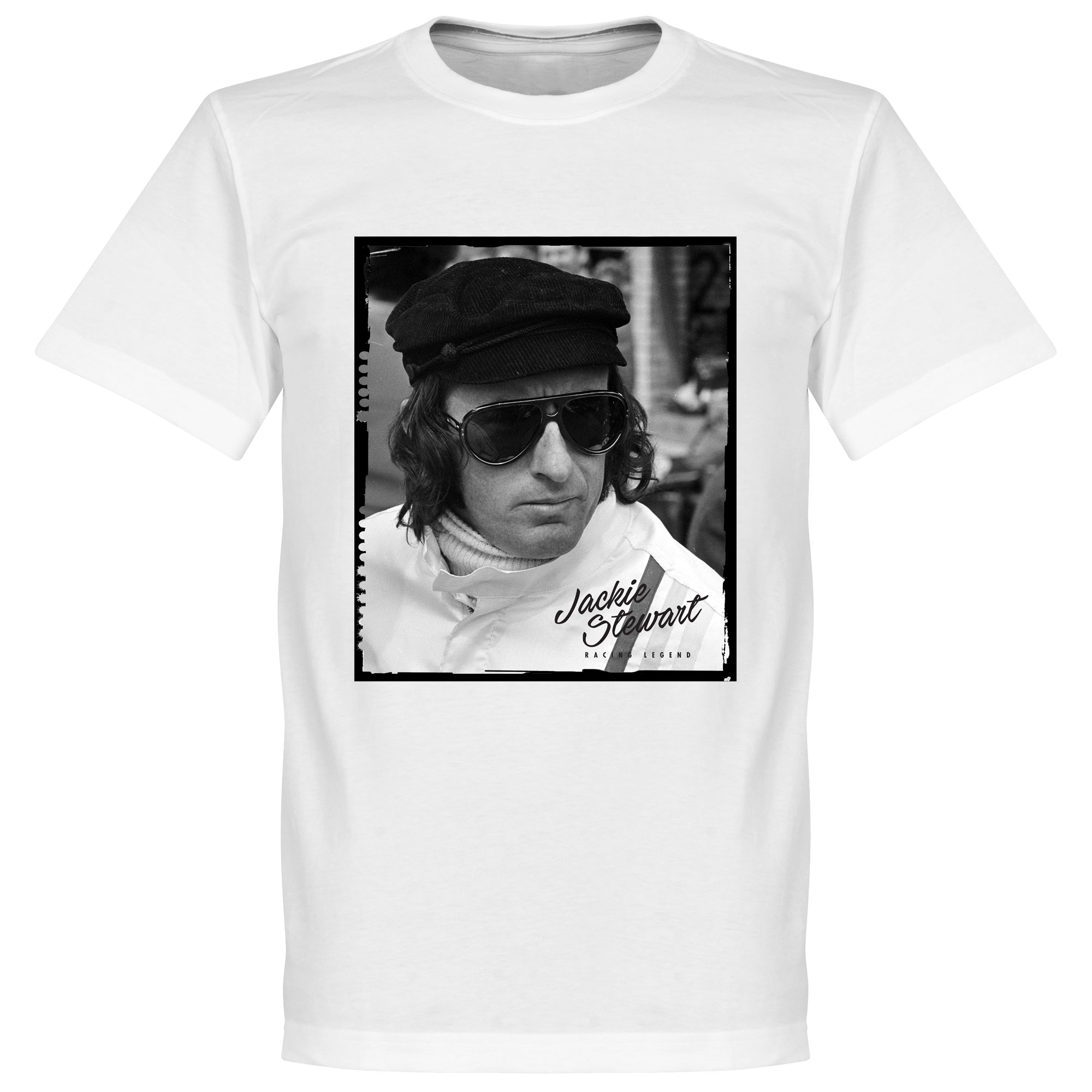 Jackie Stewart Portrait T-Shirt Wit