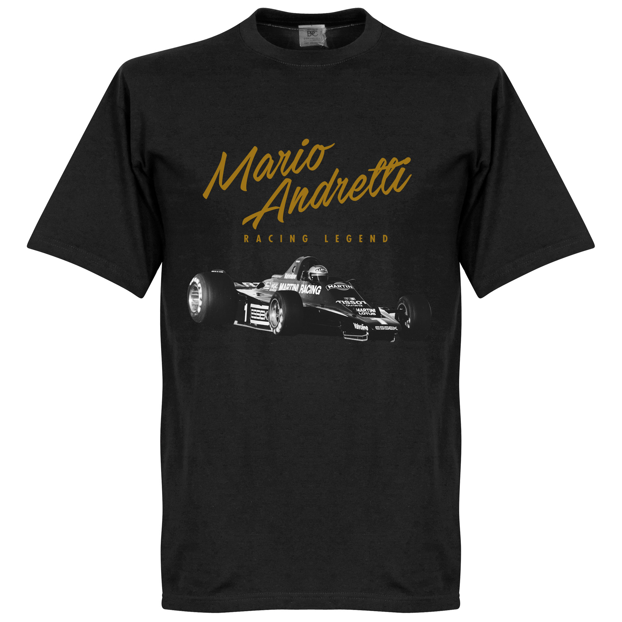 Mario Andretti T-Shirt Zwart XS